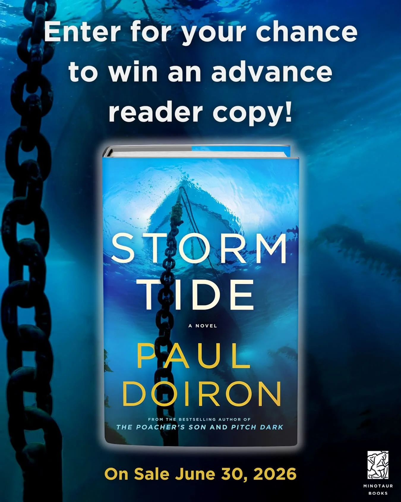 The 17th book in my Mike Bowditch series, STORM TIDE, will be published by @minotaur_books on June 30, 2026&ndash;but you don&rsquo;t have to wait to read it! Minotaur is giving away 75 advance copies this month via #goodreads. Learn more here ⬆️link