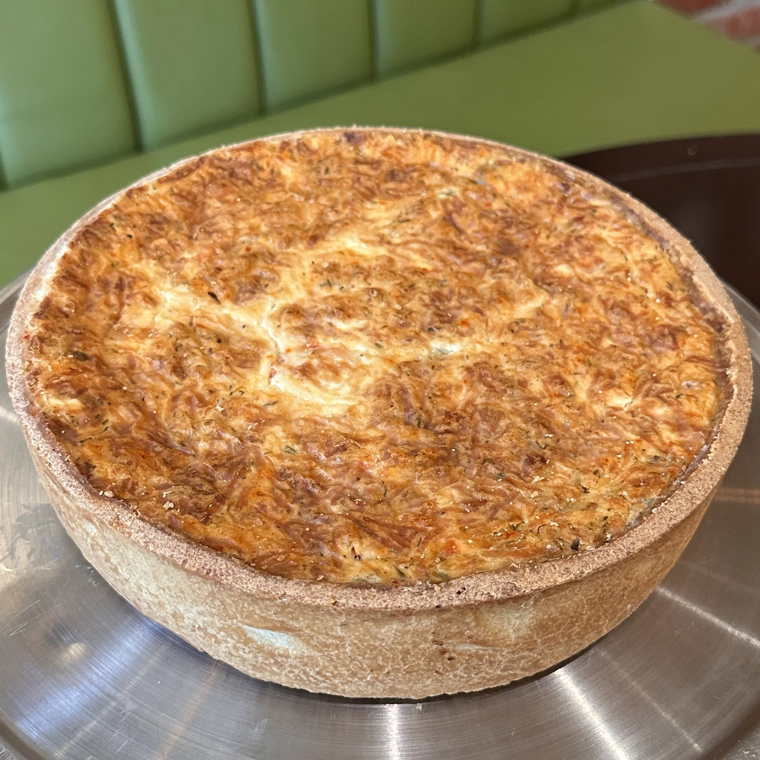 Wild Smoked Sockeye Salmon & Asparagus Quiche with Goat Cheese  (Whole)
