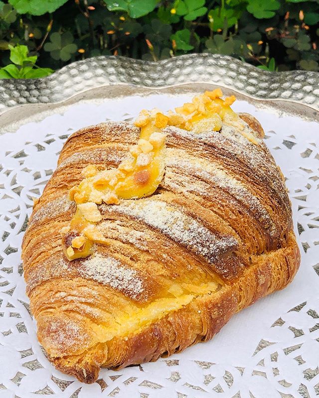 Introducing our new Double Baked Vanilla Cream and fresh local Apricot Compote filled Croissants! #familybusiness #croissant #nofilter #handmade #summerfruit