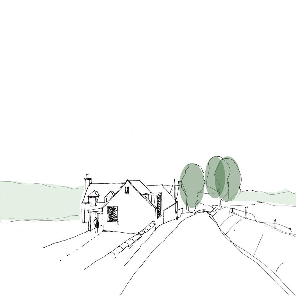 Initial contextual sketches for a new extension to a steading here in Fife! #contemporaryextension #stonebuilding #steadingconversion #barnconversion #scottisharchitecture #zinc #bigwindow #views #rurallife #localarchitecture #signalarchitects #penan