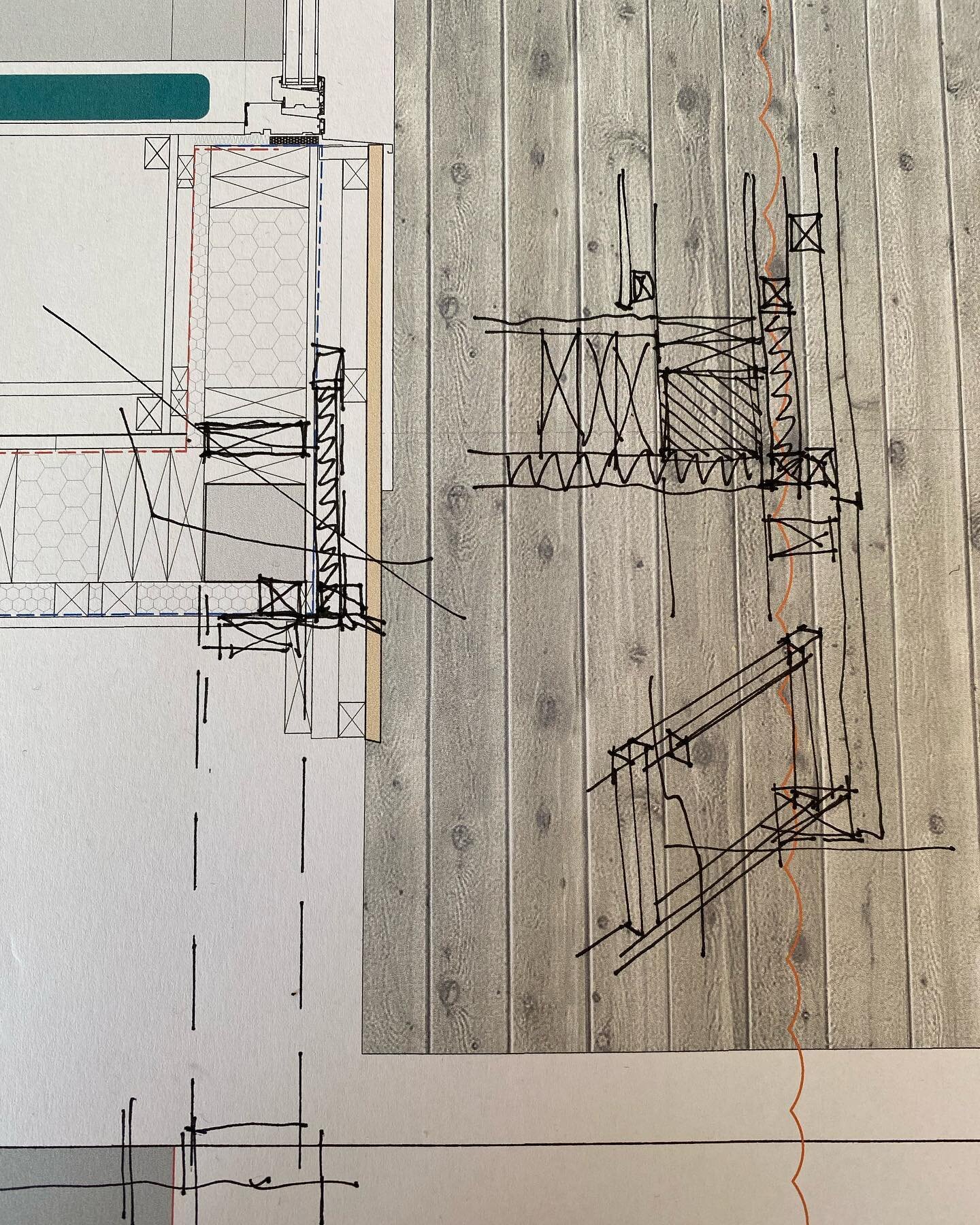 A detail! #claddingdetail #timberarchitecture  #scottisharchitects #trossachs #extensions #drains #undercroft #coldbridgeavoidance #dilligence #sketchdetail #solvingproblems #residentialdesign #domesticarchitecture #notsolocalarchitects #sketch #work