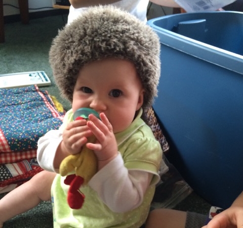 Annie gets a hold of Ezekiel's old pacifier. 
