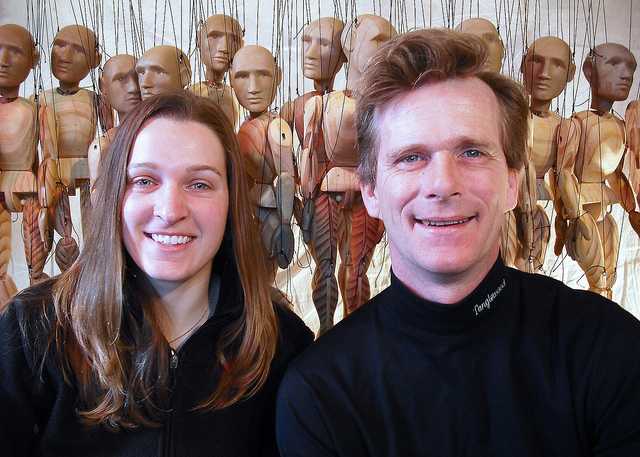 Peter Schaefer (right) and Jennifer Tebo (left), the performers from Tanglewood Marionettes!