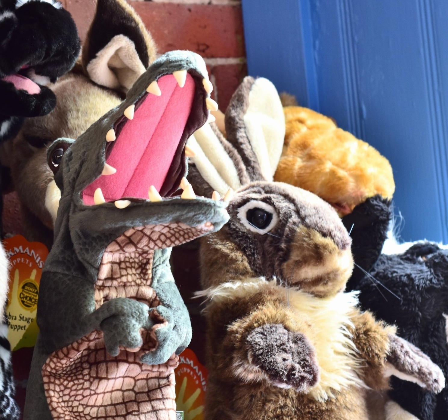 Folkmanis Crocodile and Rabbit Stage Puppets
