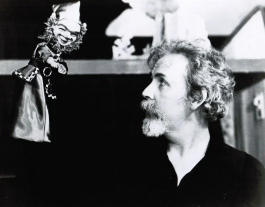 Paul Vincent Davis poses with the Leprechaun of Donegal (Date Unknown)