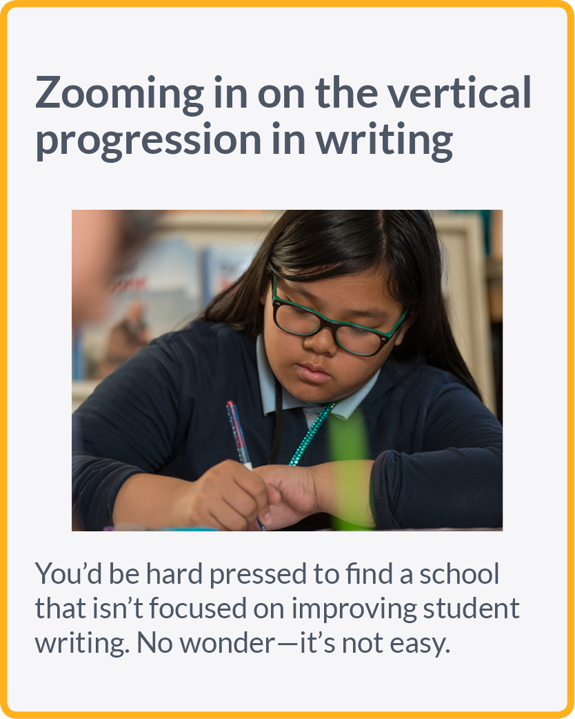 Zooming in on the vertical progression in writing