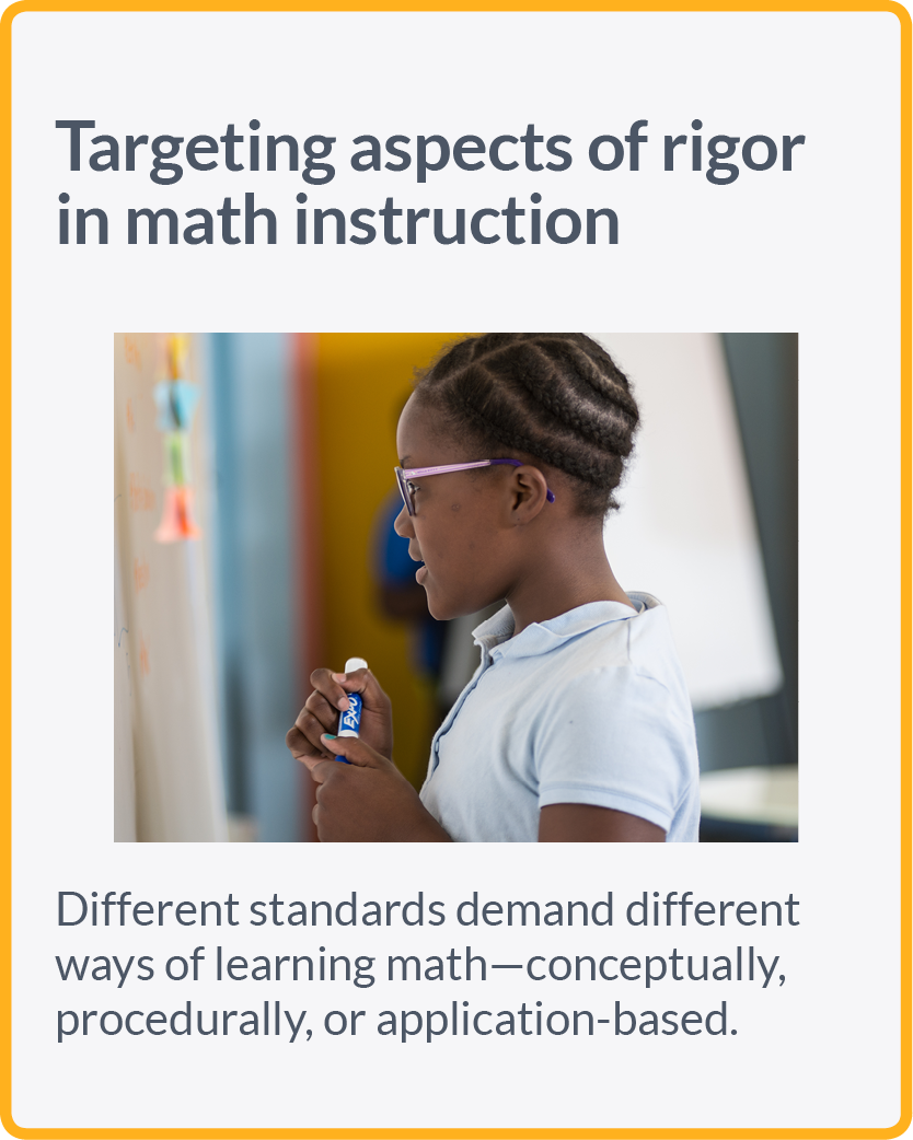 Targeting aspects of rigor in math instruction