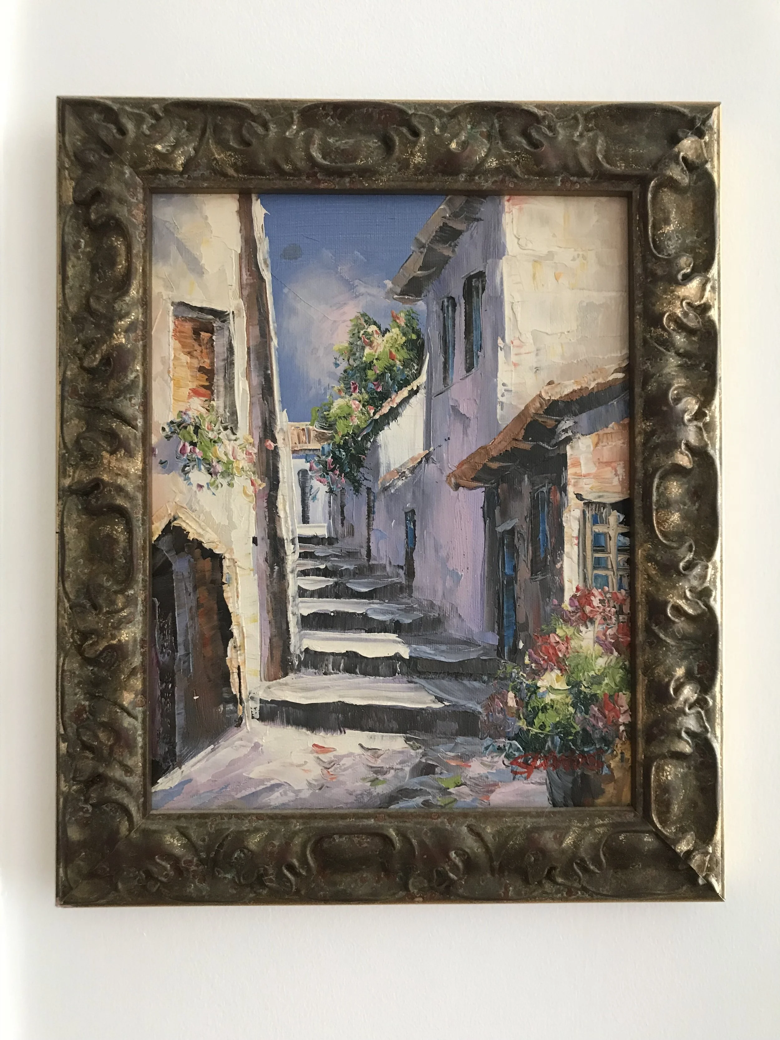 The painting from 1998 that hangs on our wall now.