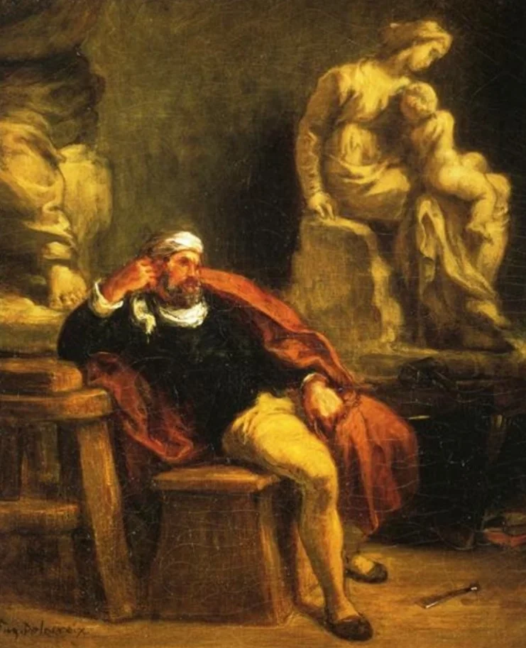 Delacroix’s “Michelangelo in His Studio,” 1849-50, Musée Fabre, Montpellier Méditerranée Métropole.