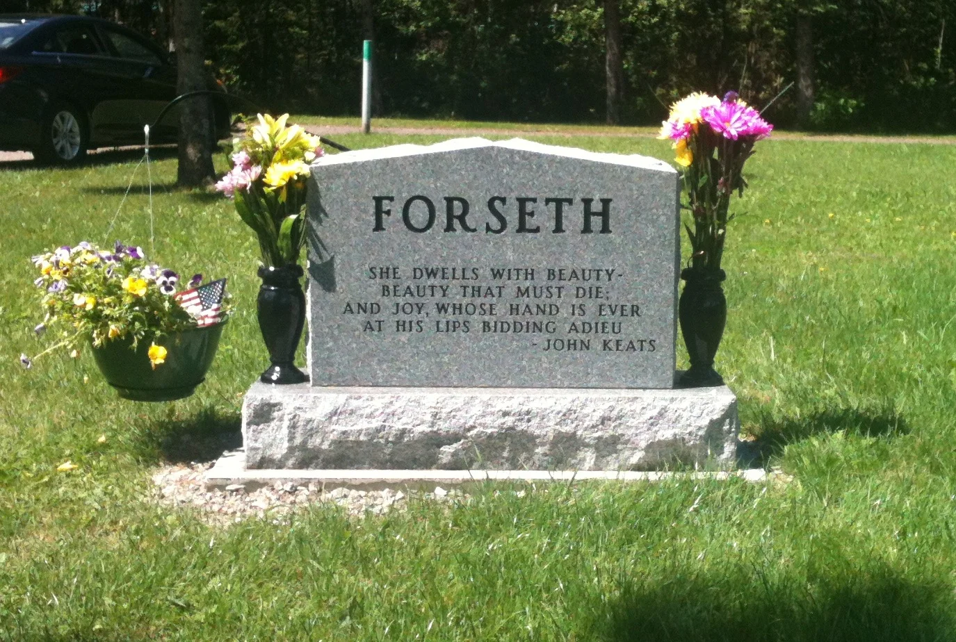 The quote my grandpa selected for my grandma’s tombstone, to be their shared, when she pre-deceased him by nearly five years in early 2012. He is with her now.