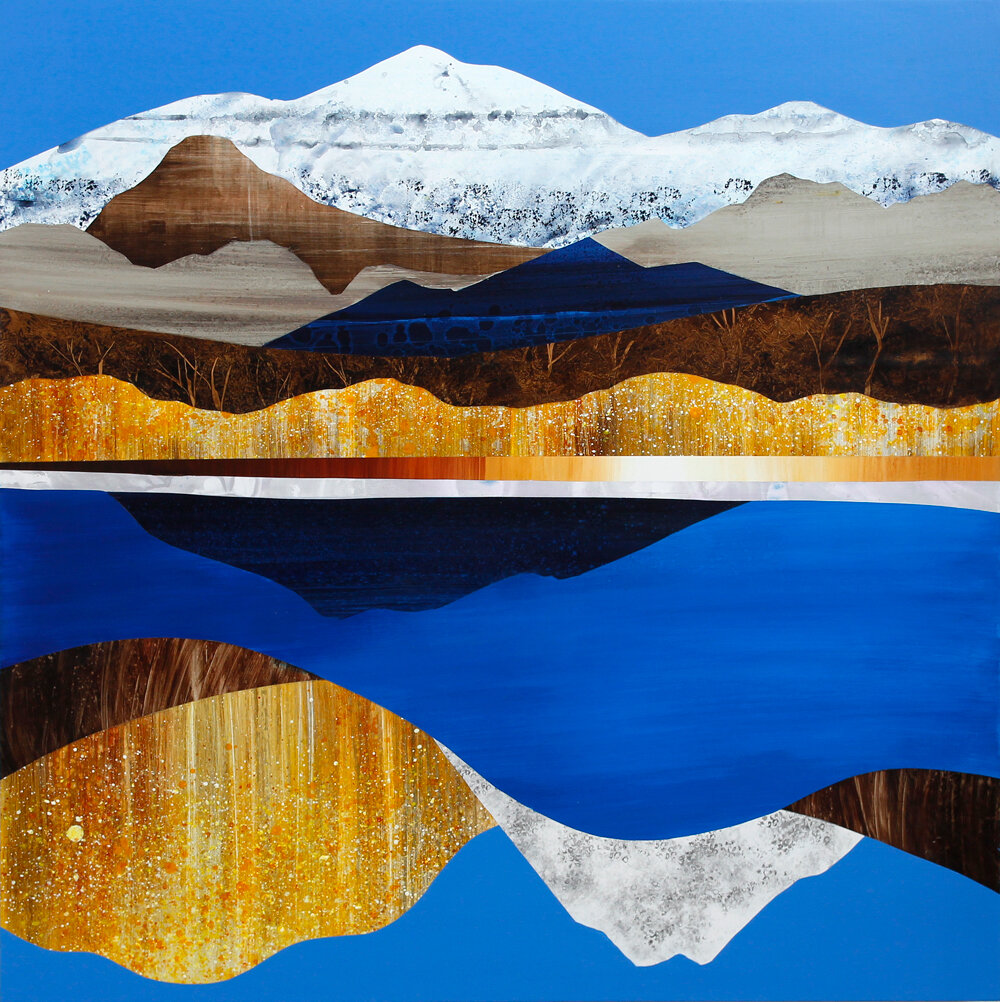  Lake Tahoe, Fall  36x36”, Acrylic on panel.   Available at Visions West Contemporary 