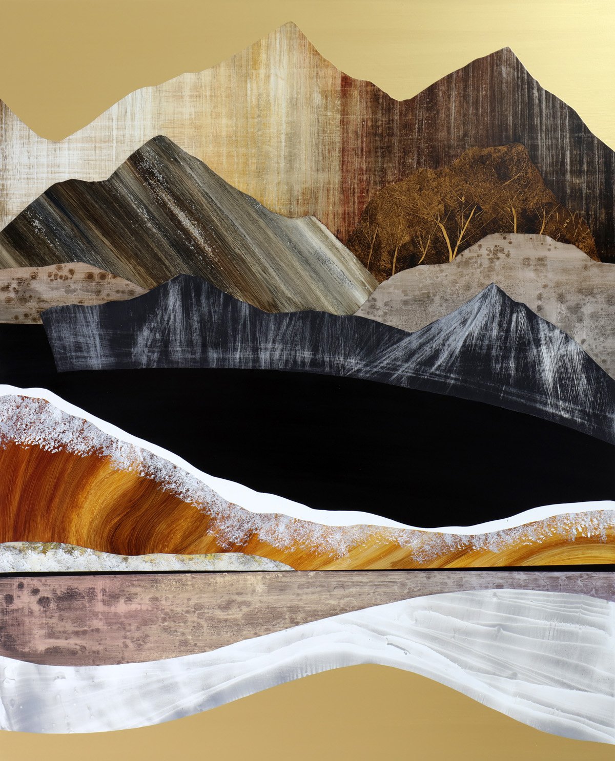 Golden Strata  60x48”. Acrylic on Panel. 2022  SOLD at Vail International Gallery 