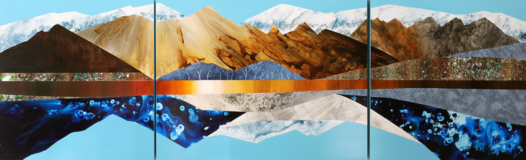  Gore Range, Summit View  36 x 120” Acrylic on Panel. 2023  •Sold at Vail International Gallery 