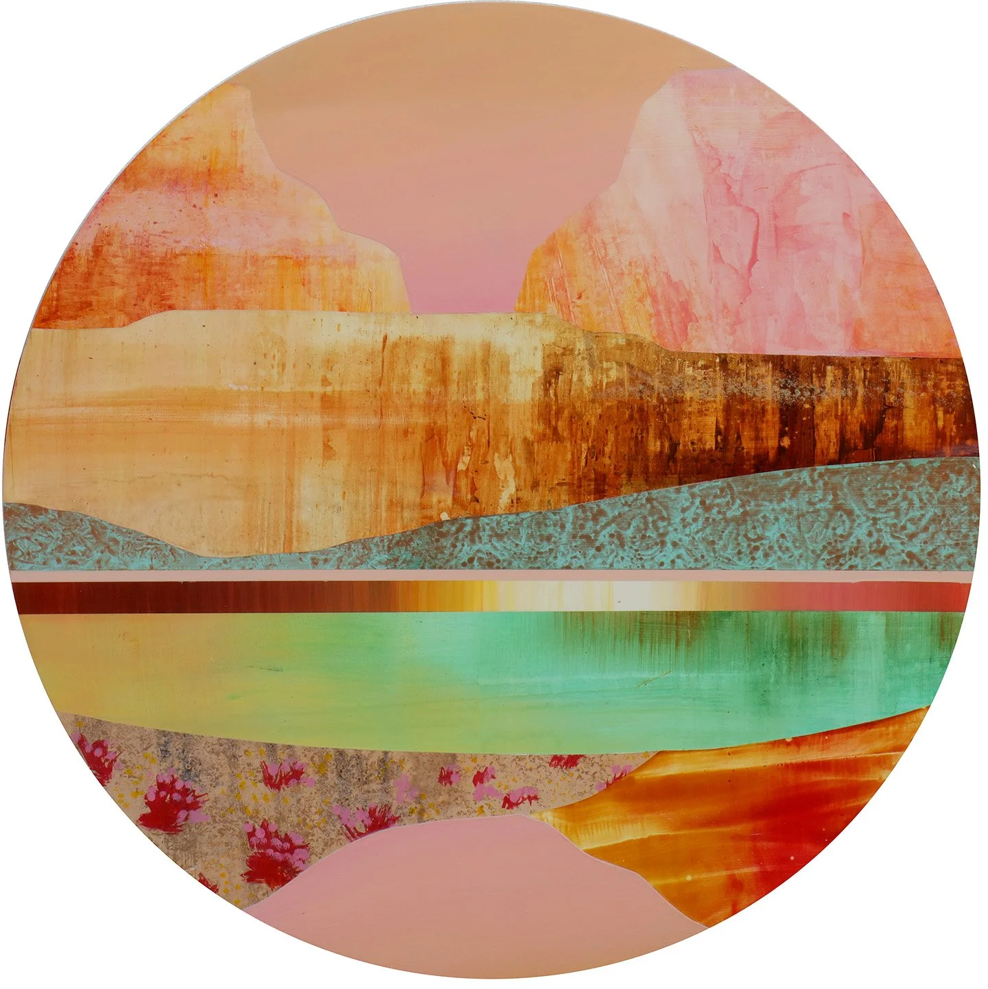 24" Round. Acrylic on Panel.  