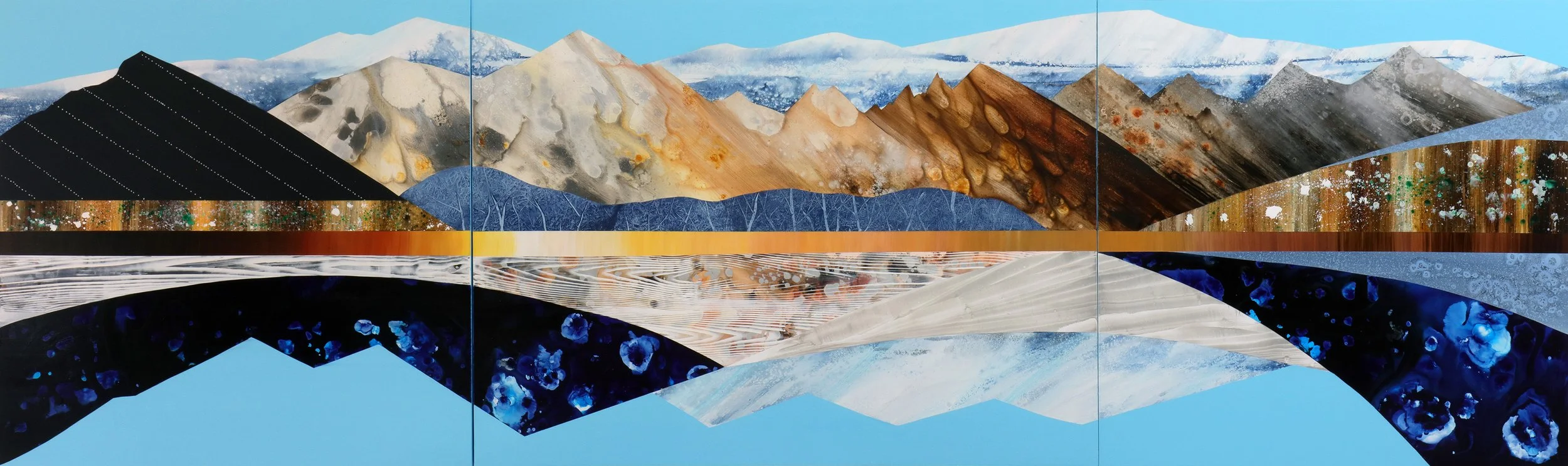 36 x 120" (Triptych) Acrylic on Panel. 2025