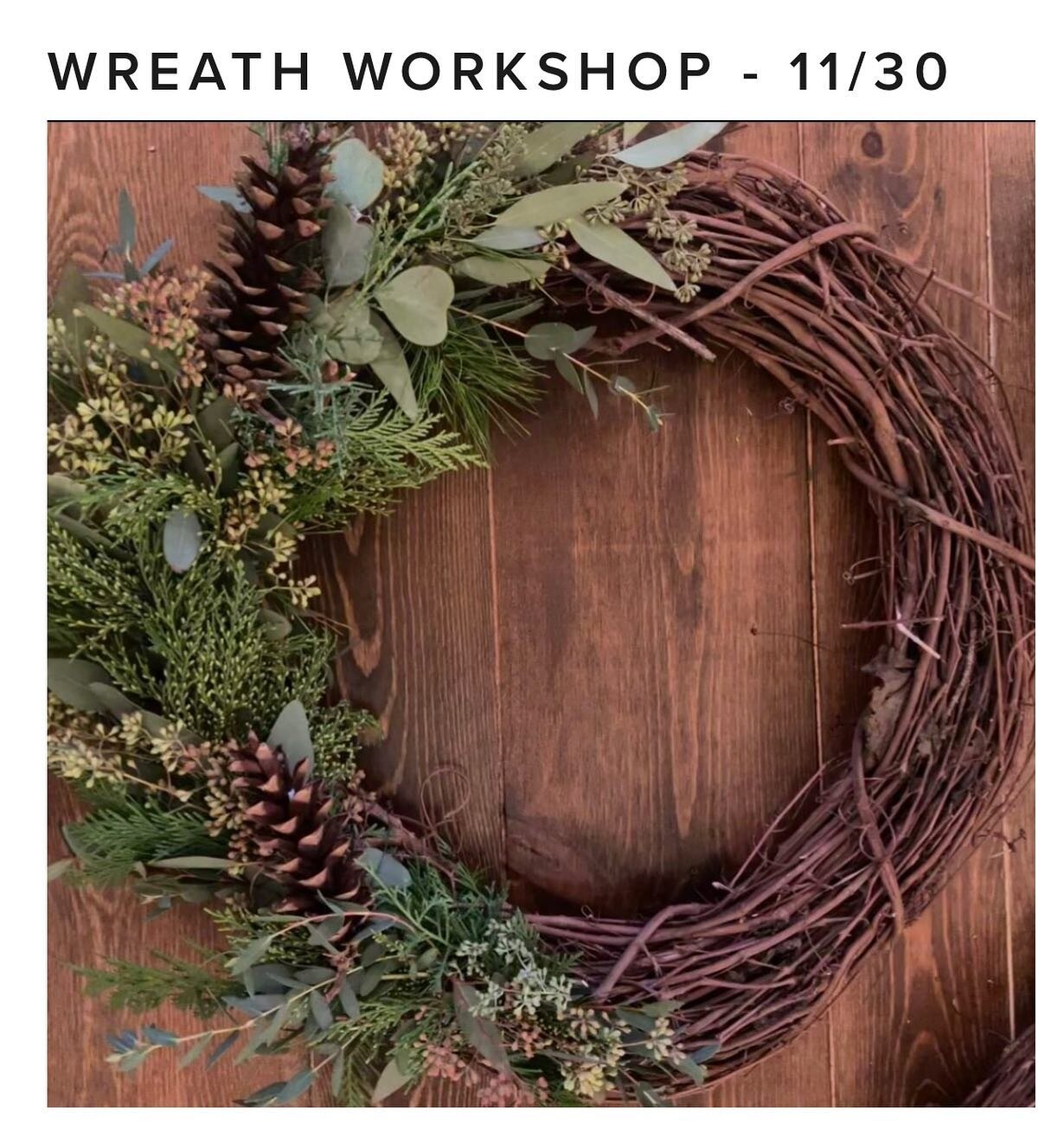 Join me this Wednesday at Sport Hill Farm to make your holiday wreath!! Pre-registration is required. Link to purchase your ticket is in my bio!