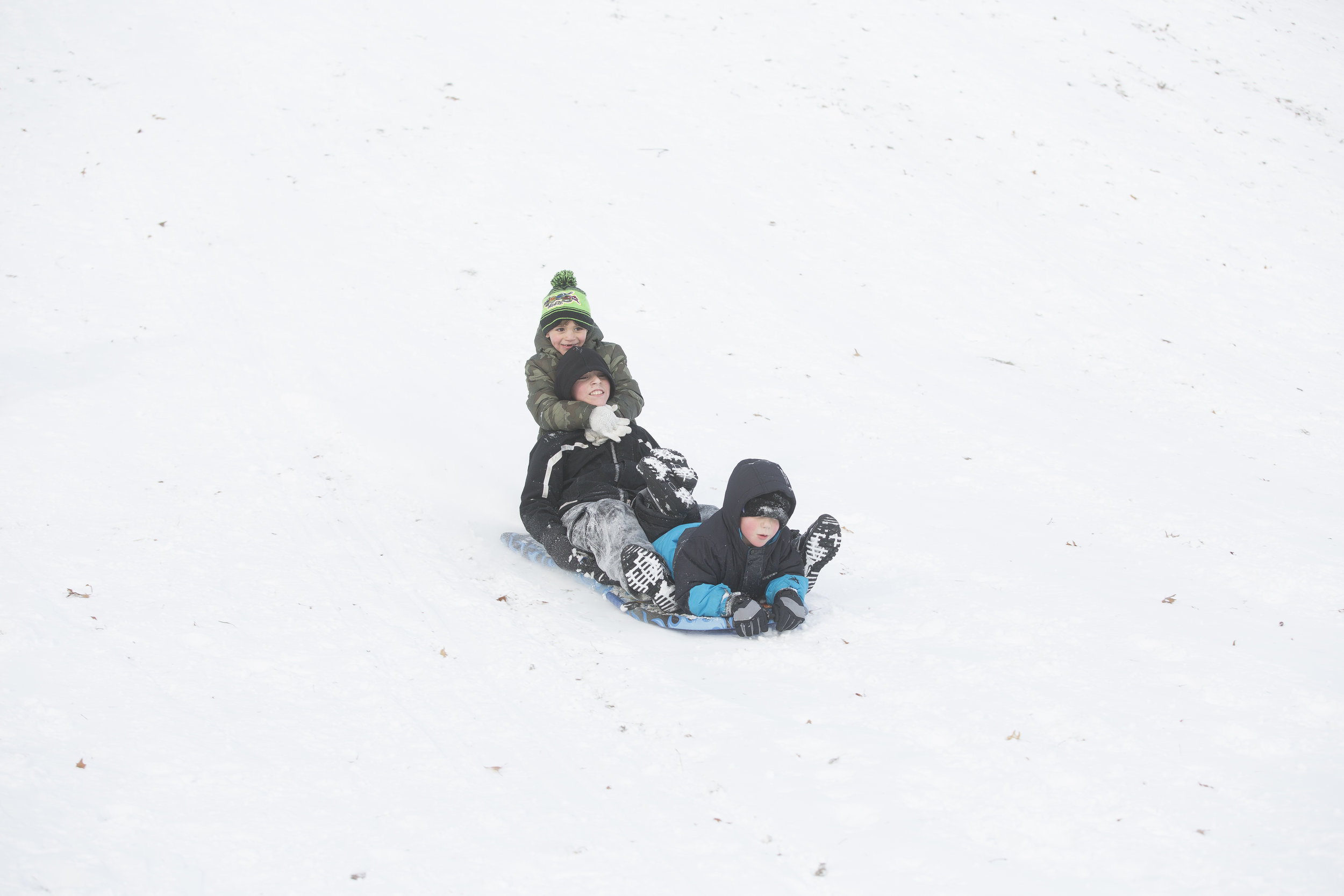 Sledding in New Britain, Conn.