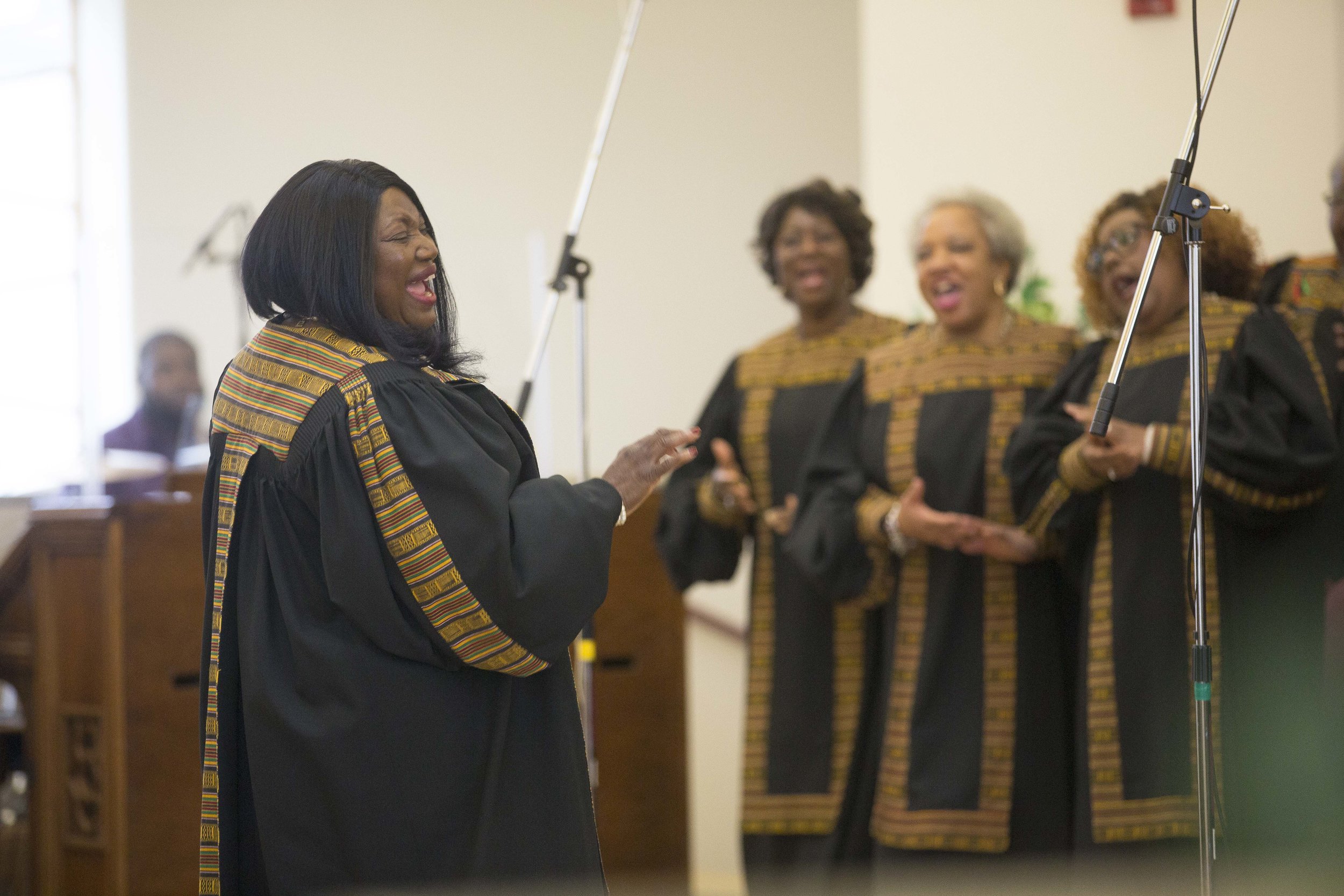 The New Hope Choir performed at a recent Black History Month performance at the church.