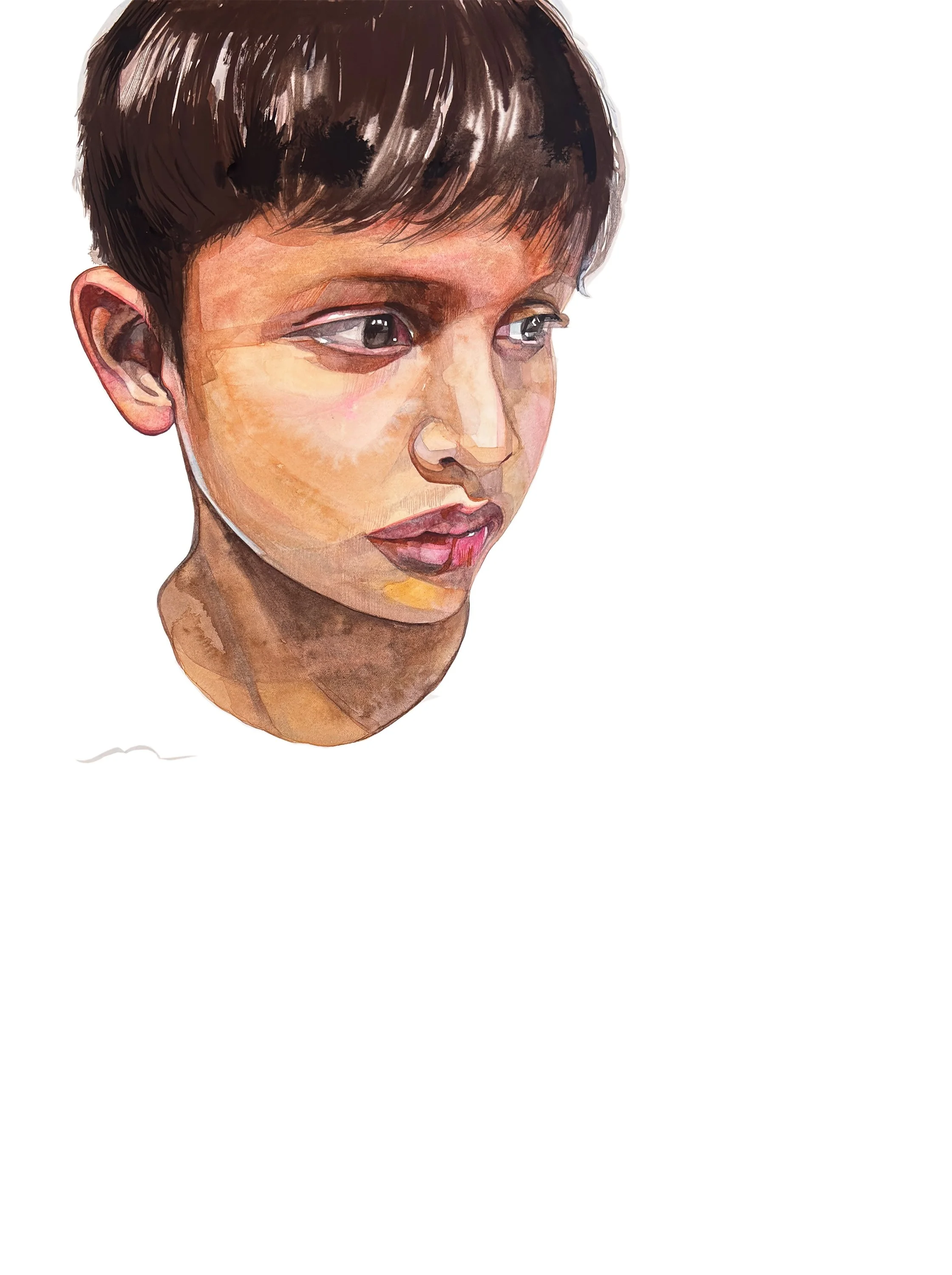  Aiden 2026 Watercolor on paper Private commission 