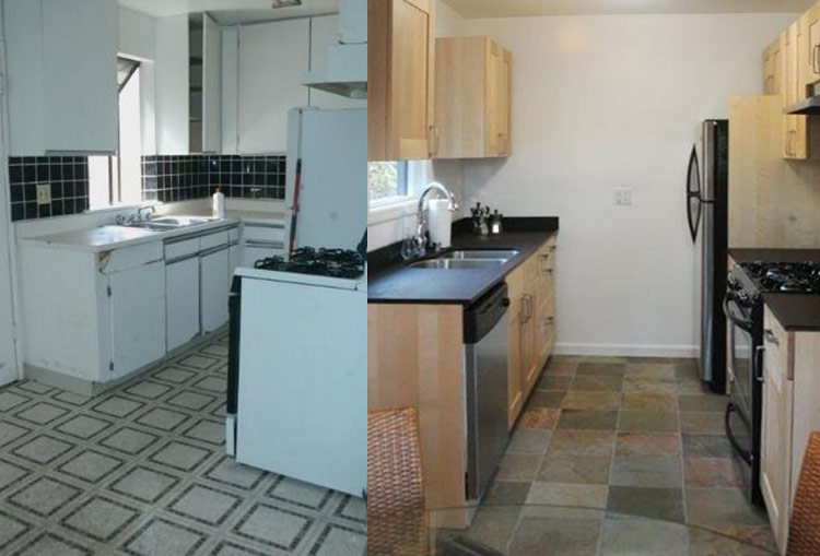 Kitchen before & after