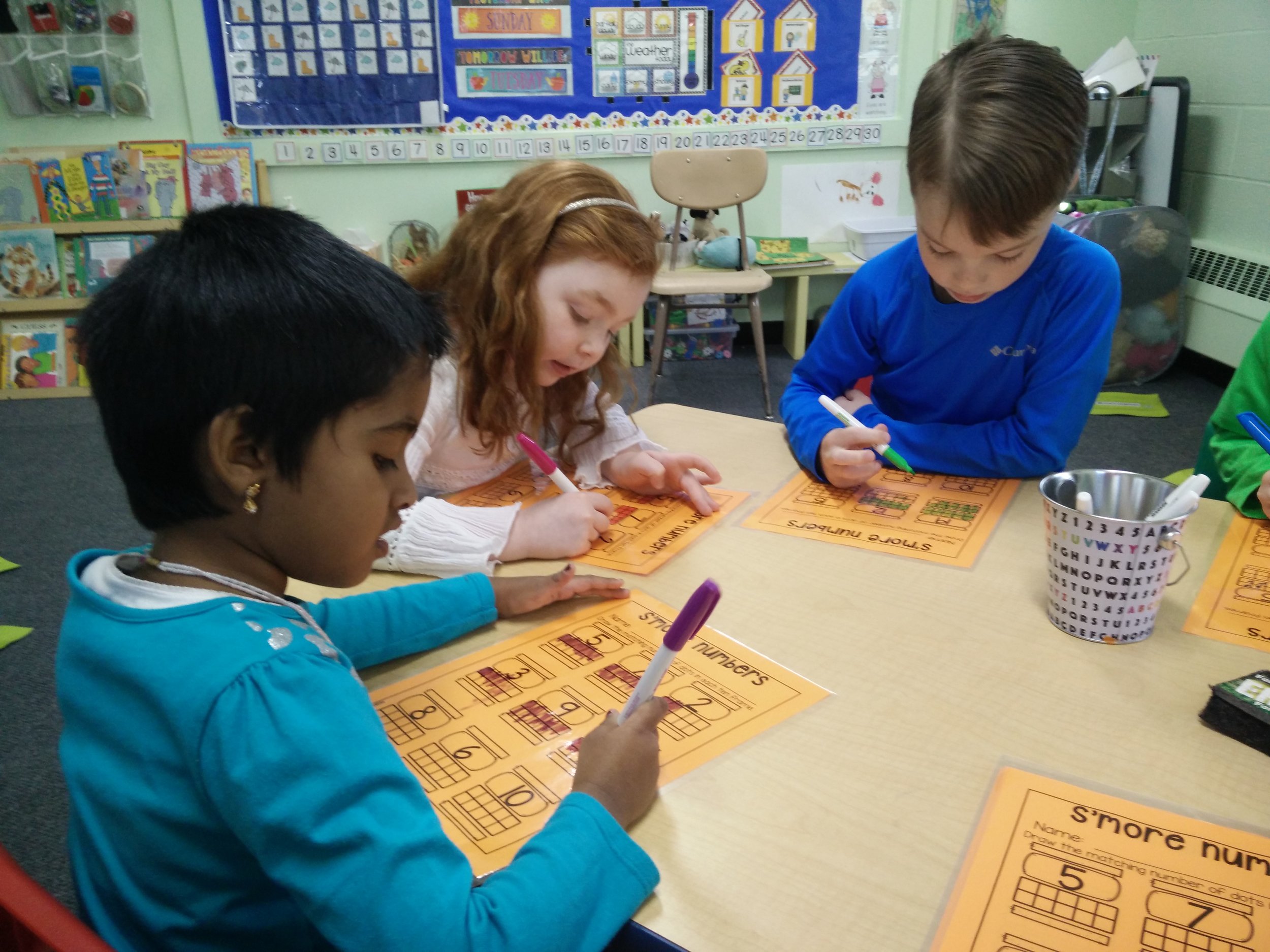  All of our pre-K students spend a portion of every day working on letter and number recognition and formation, emergent reading skills, and early math skills that will prepare them for success in Kindergarten and beyond.  