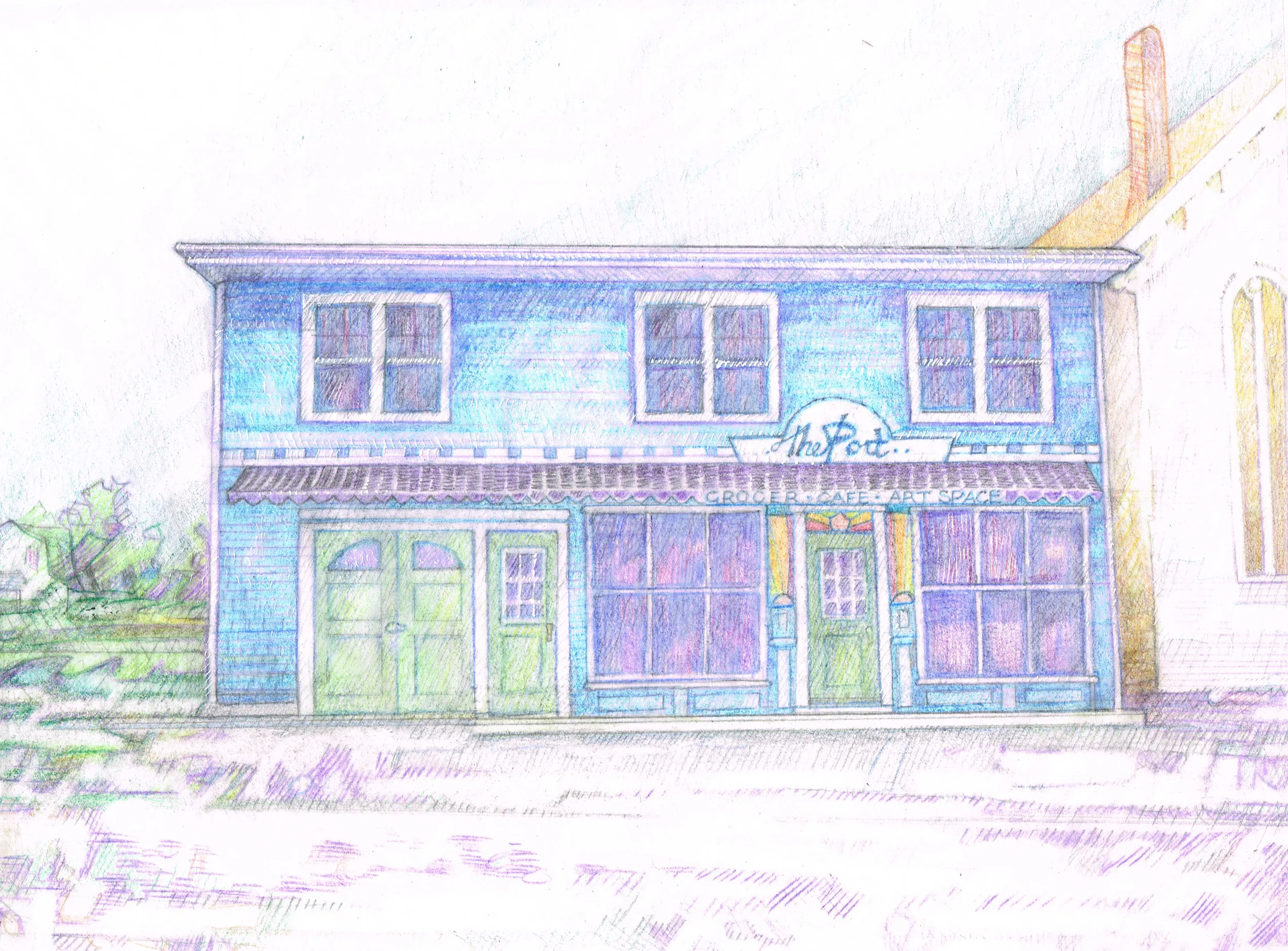 The finished rendering of the Port grocer.
