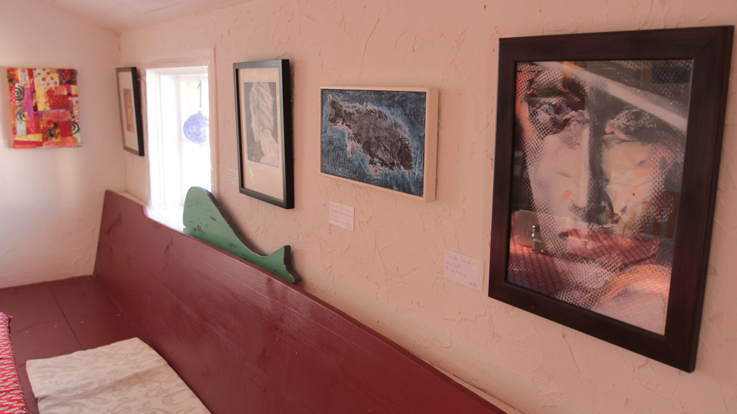 Works by Phyllis Price, Fran Whitelaw, Clarence Hotot, Sally Warren, Rachel Summers and Claude Gendron
