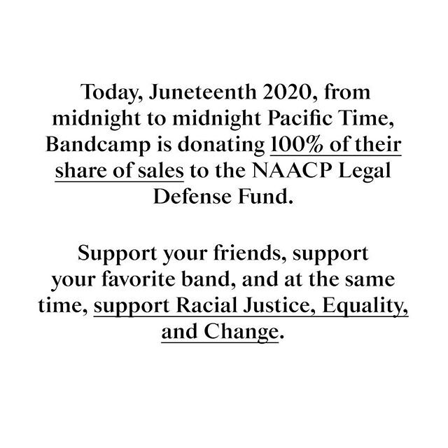 We're donating 100% of our share of digital sales and 50% of physical merch to @1hoodmedia, because they are heroes and we love them. 
Link in bio
@naacp @bandcamp