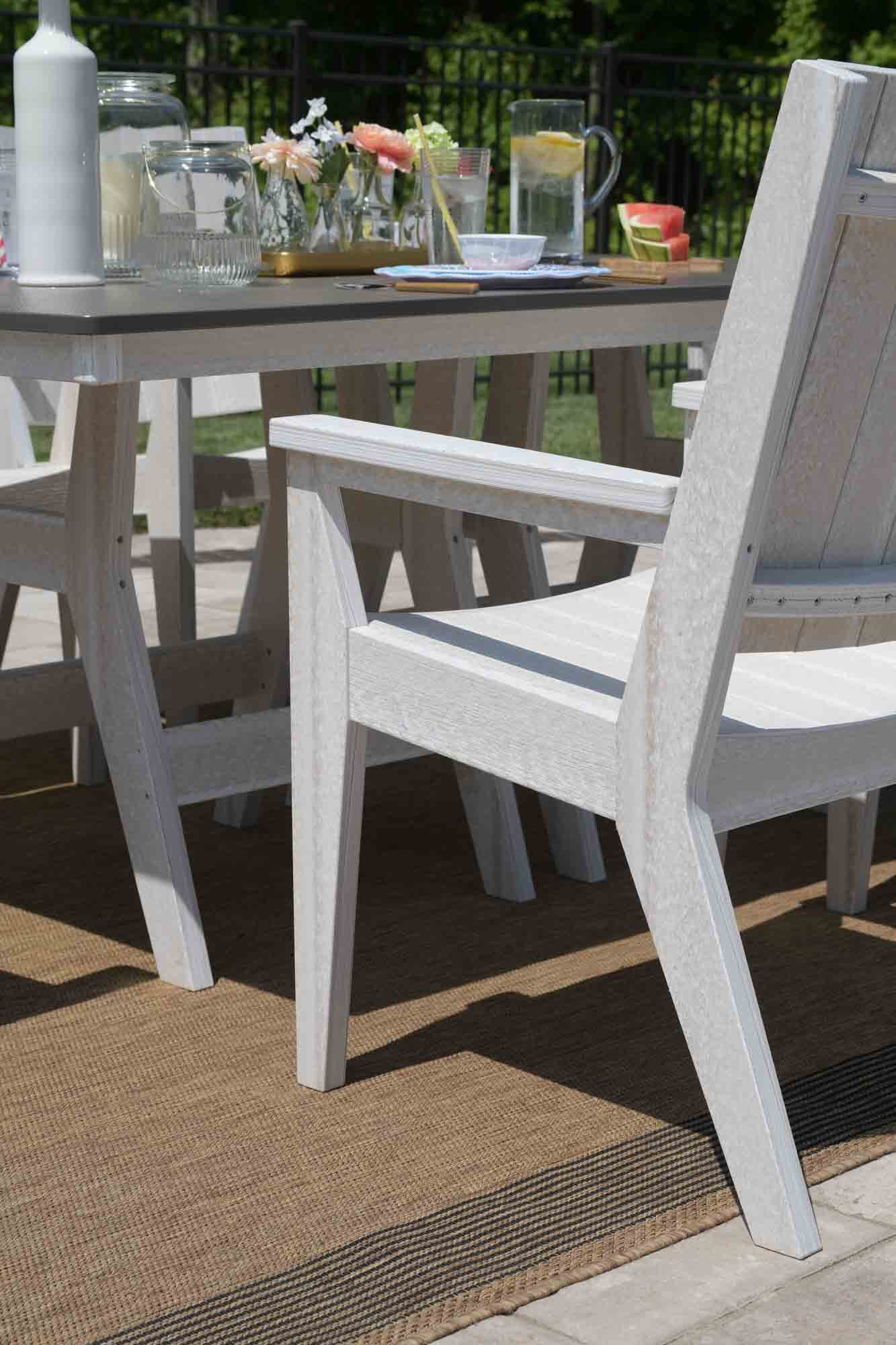 Harbor 44x72 Table in Seashell with Bronze Hammered Top and Mayhew Chat Dinng Chairs.jpg