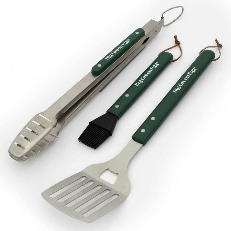 Stainless BBQ Tool Set with Wood Handles - Big Green Egg
