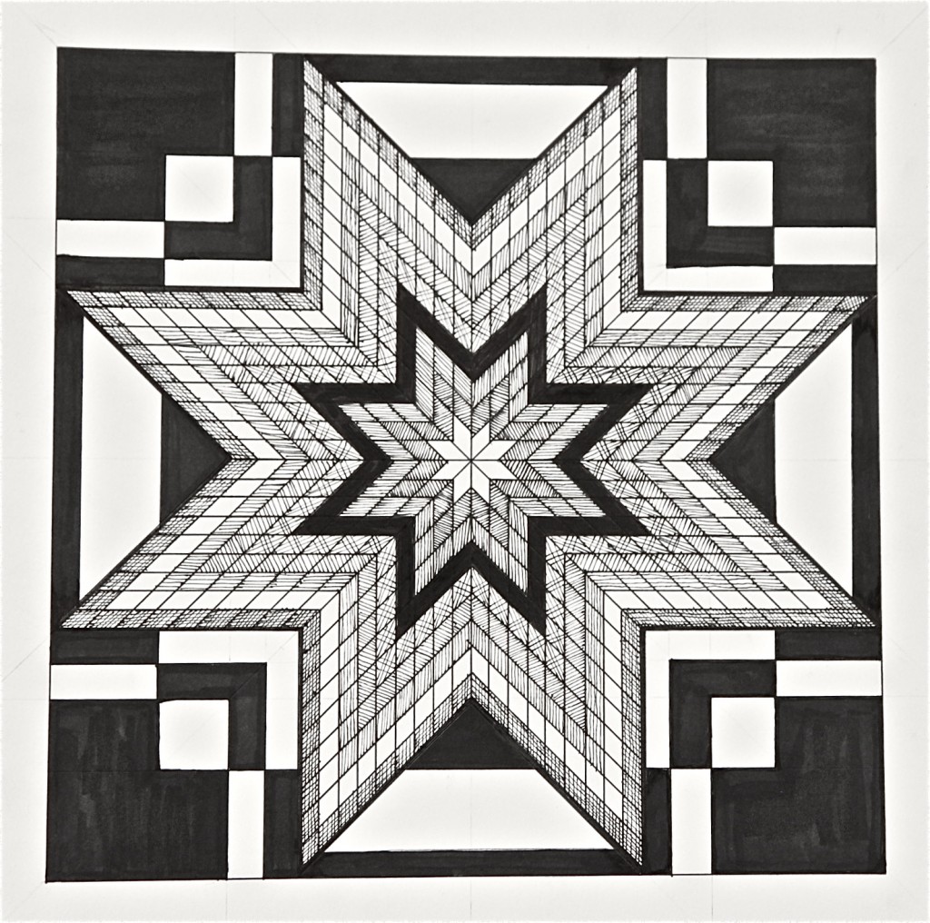 Star Quilt Alternating Lines