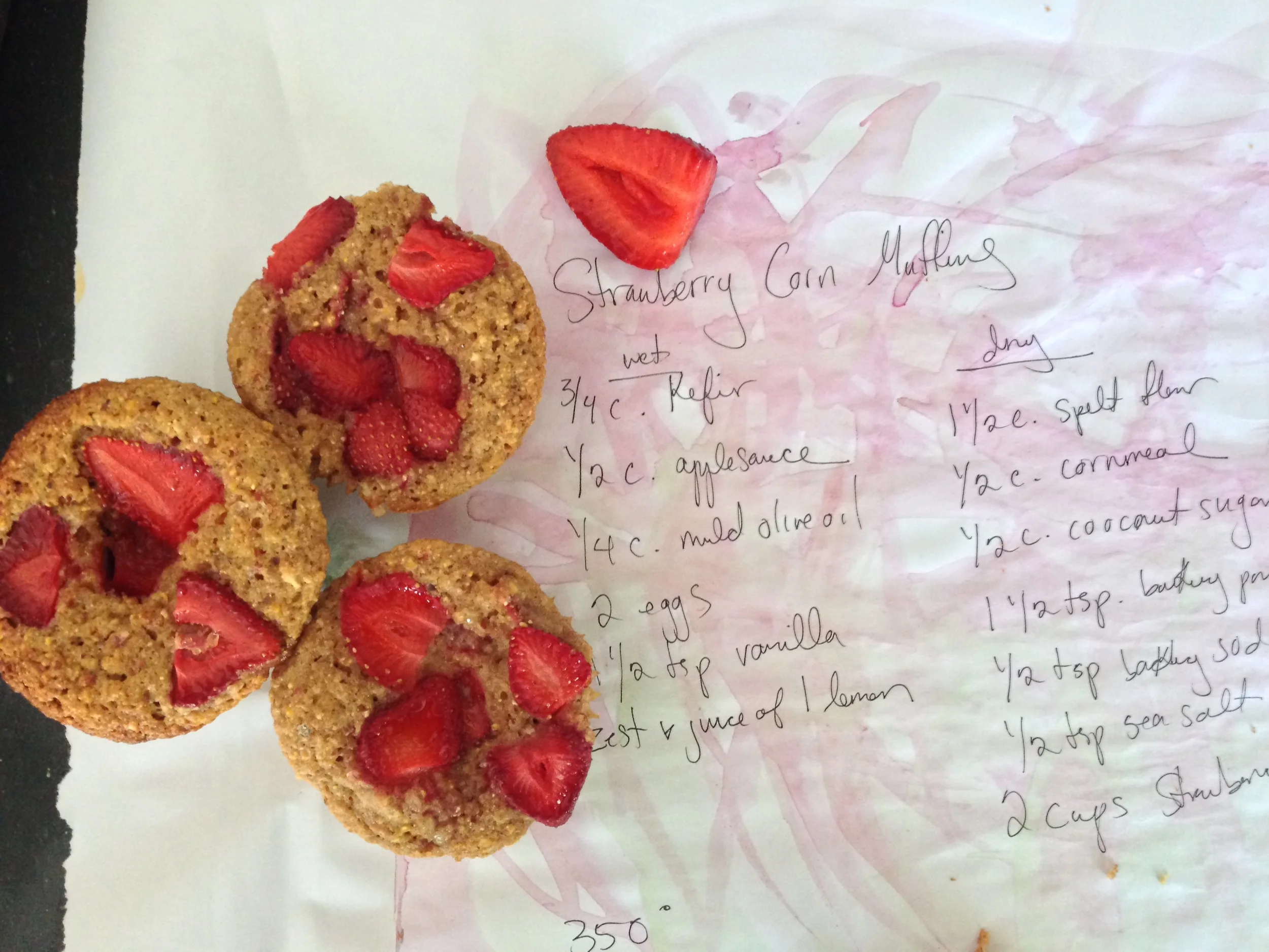 strawberry corn muffins