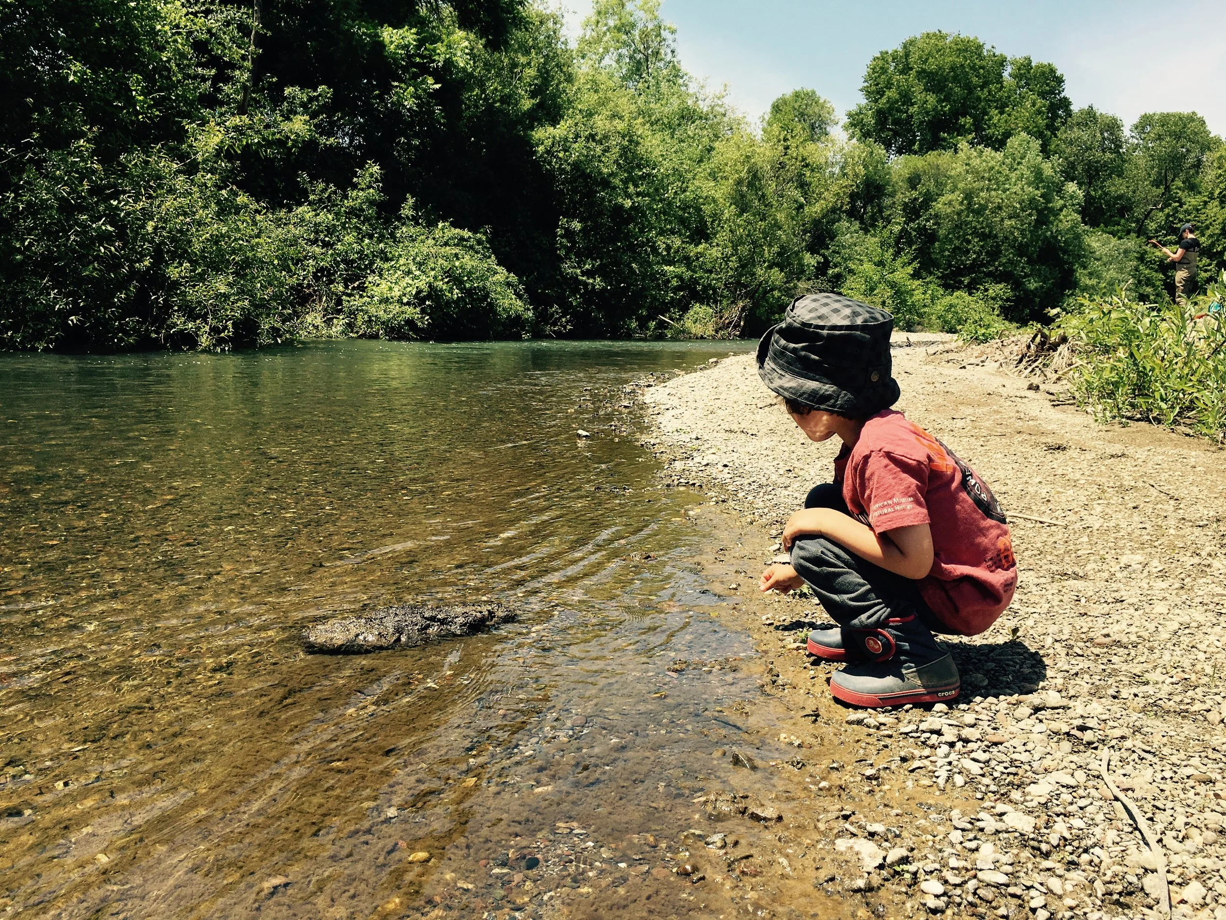 Our son hanging out by the Creek at the back of the farm. This is the Dry Creek.