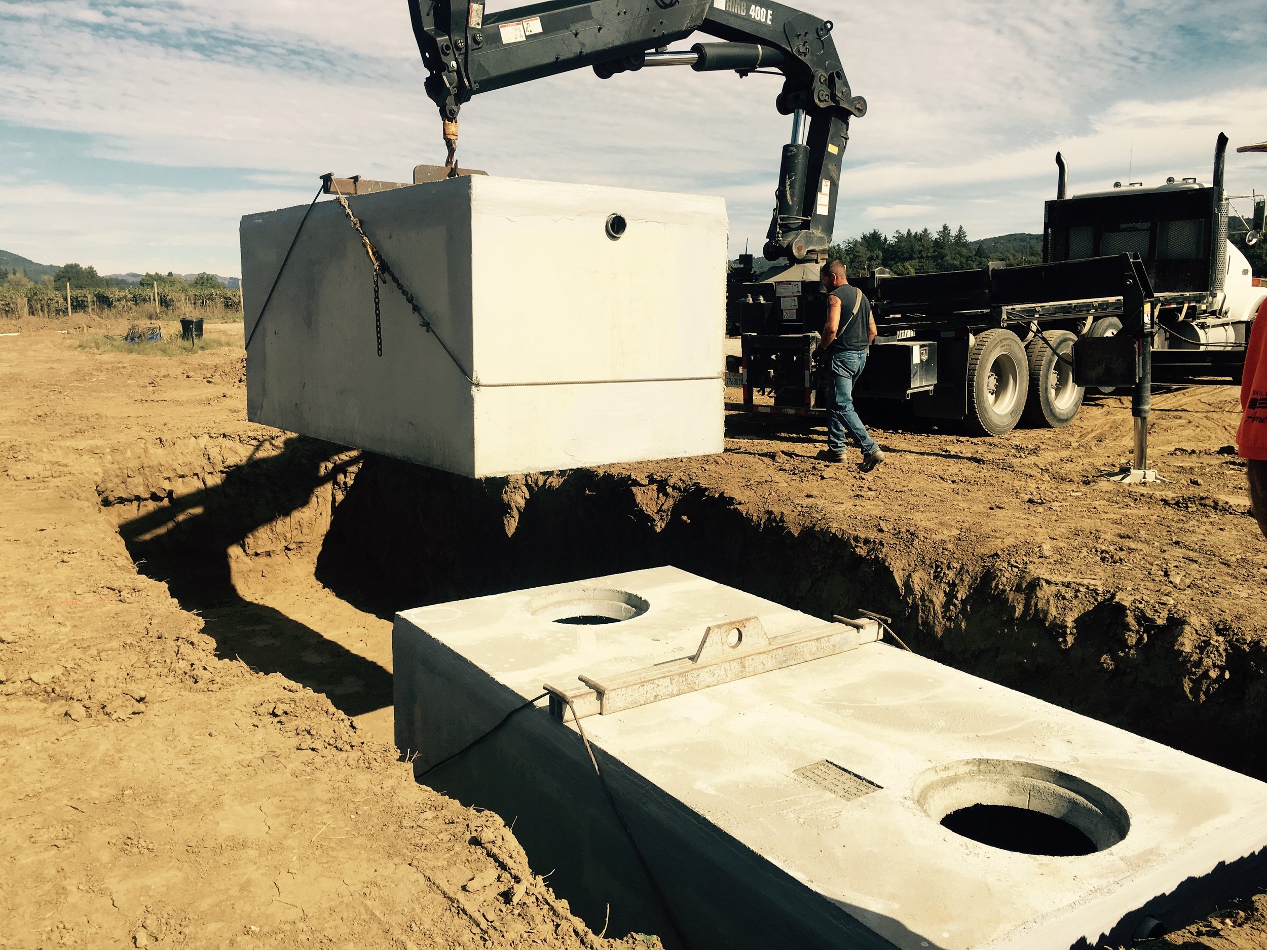 Two of the five tanks that went into the ground. Yes Healdsburg, we can handle some shit.