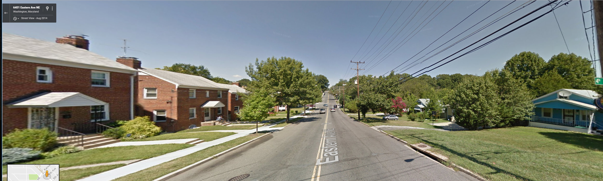 DC Zone R-1-B on the left, Montgomery County R-60 on the right. Notice the different Front Setback requirements. A clear Established Building Line is on the left.