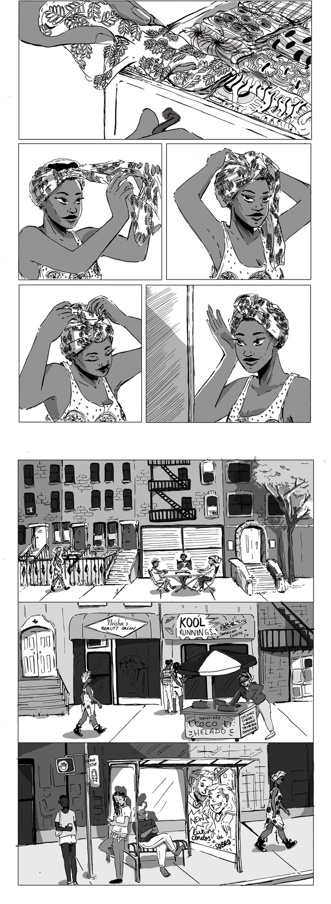 Preview pages, illustration by Robyn Smith