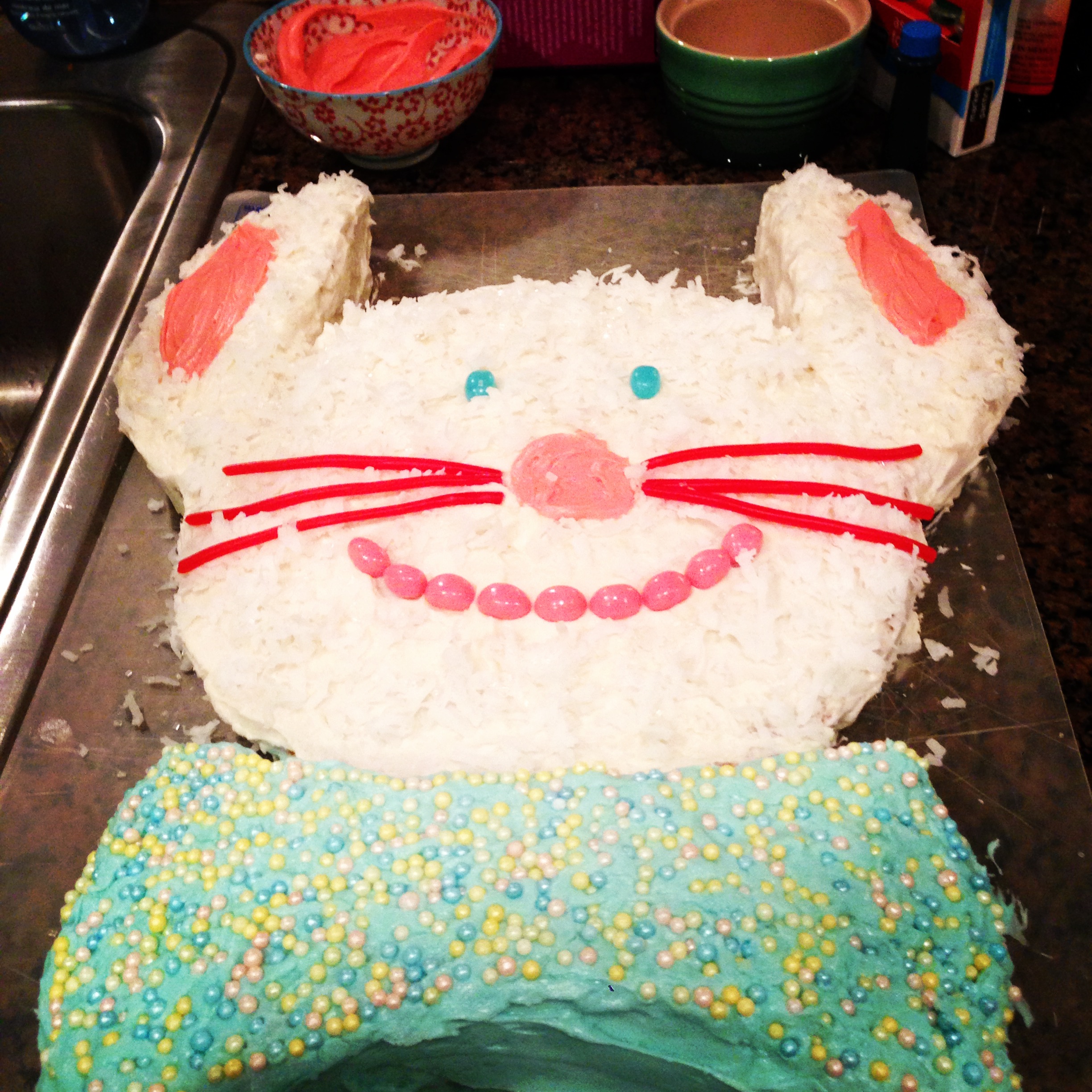 Mr. Bunny in his fluffy (shaved coconut) glory. Is that bowtie Vineyard Vines?