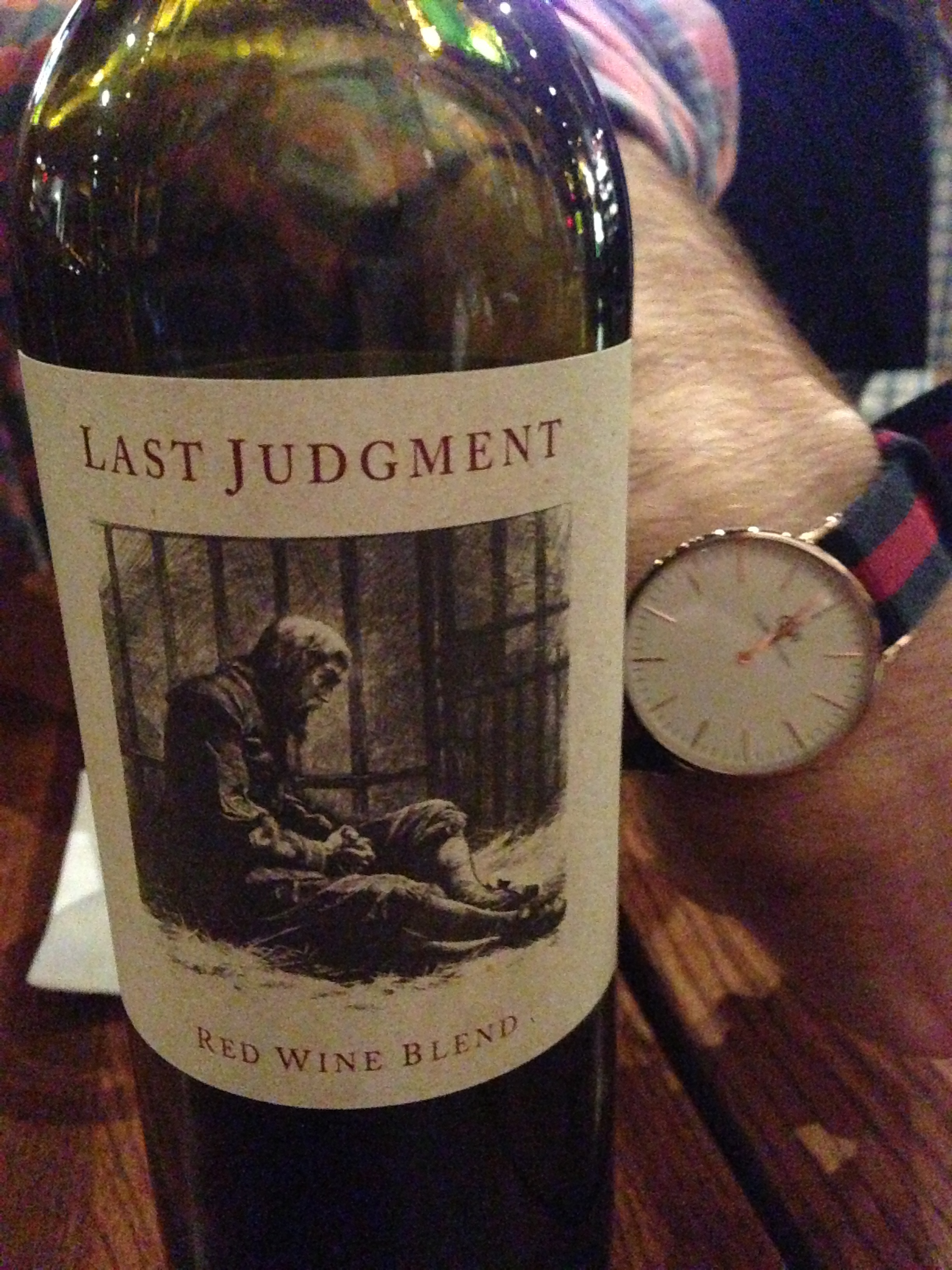 We may or may not have gone to a wine bar afterwards and split a bottle of this delightful red blend. ALSO please notice MainSqueeze's sleek and amazing timepiece. (More to come when I publish the Man Style Guide)