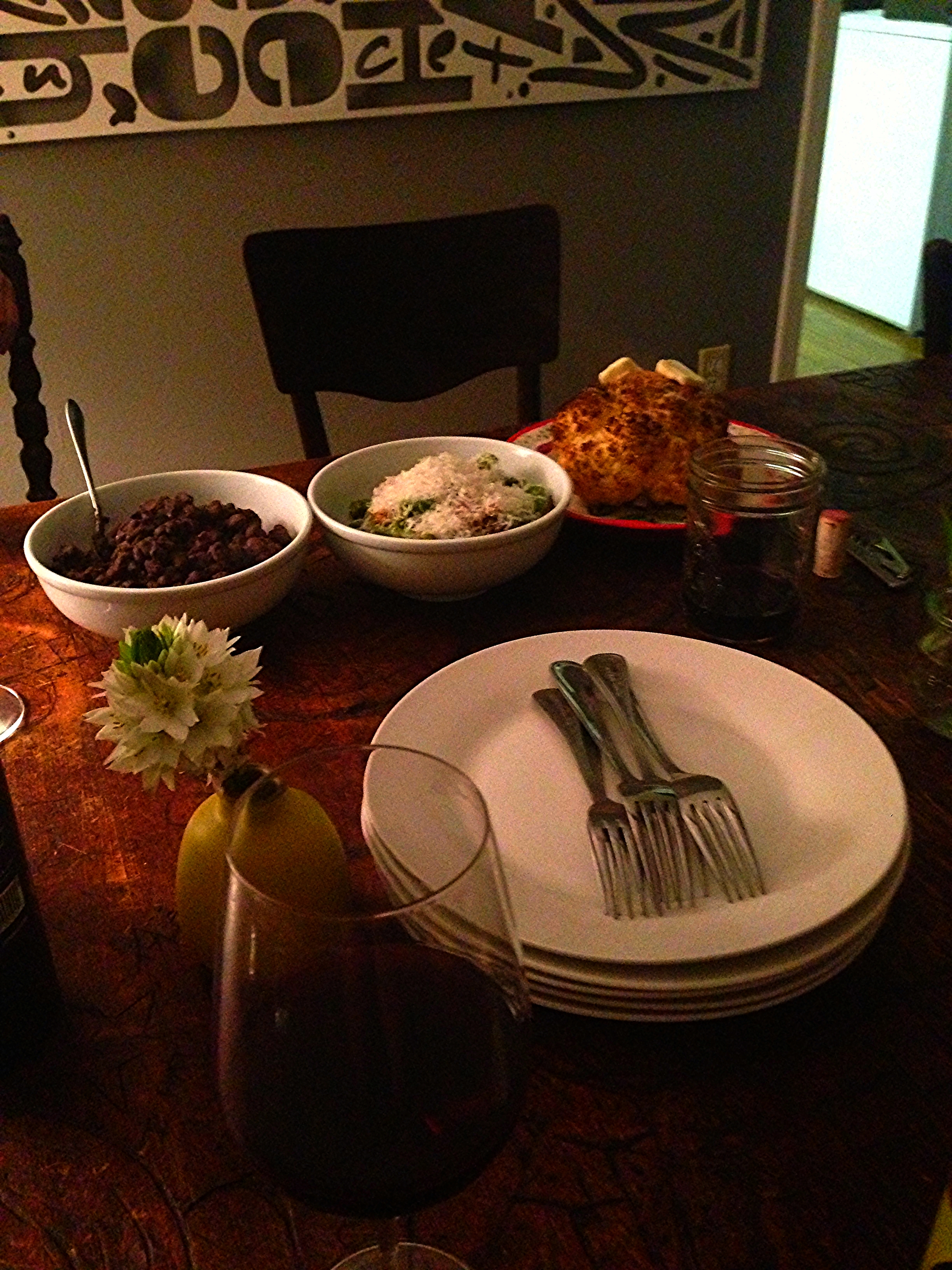 Our delightful spread. Healthy, delicious and so so filling.