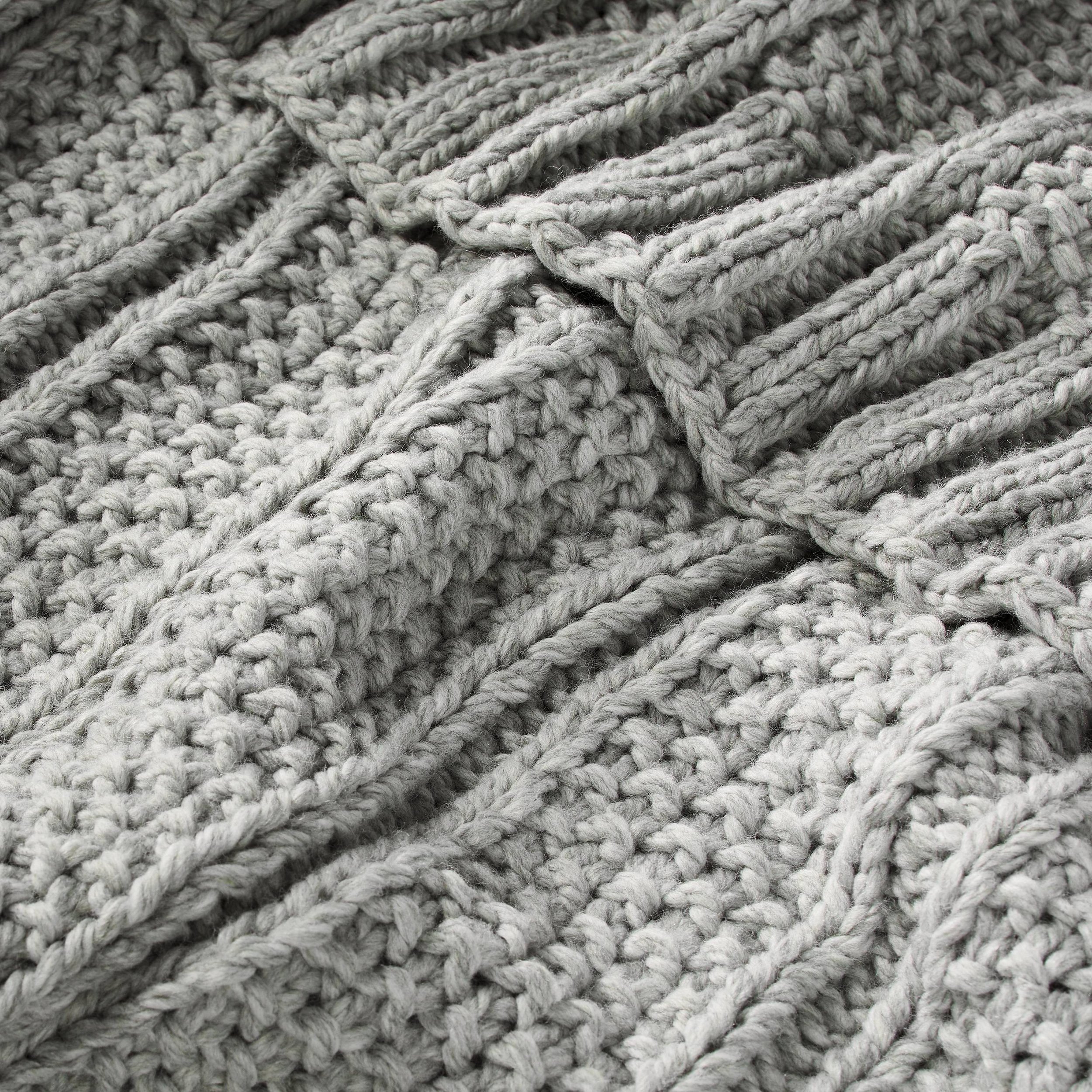 Chunky Textured Knit Throw Blanket detail gray.jpeg