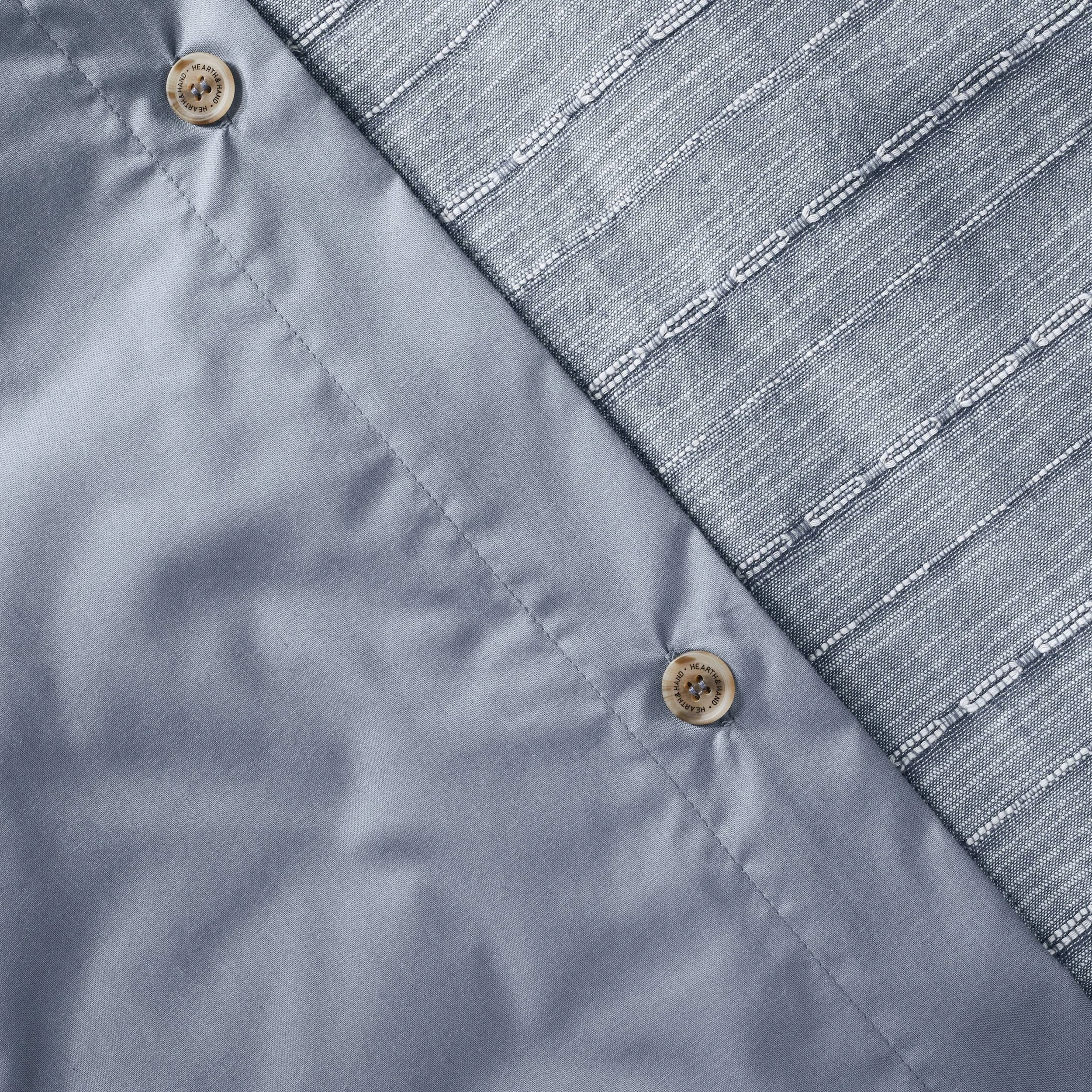 Washed Loop Stripe Duvet Cover Bedding Set back blue.jpeg