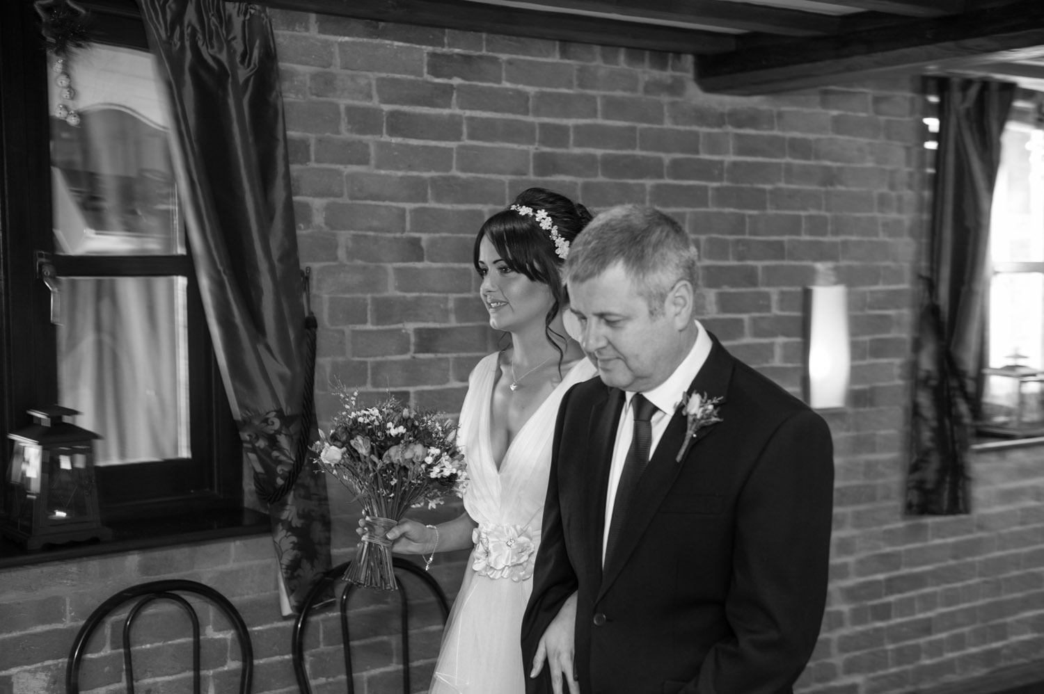 Bride and her father at Swancar Farm wedding