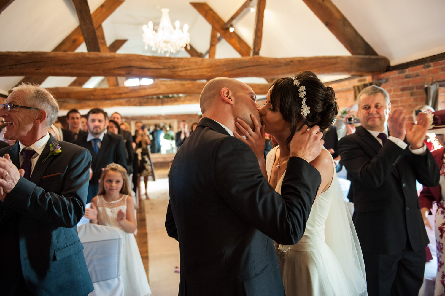 Wedding ceremony at Swancar Farm wedding