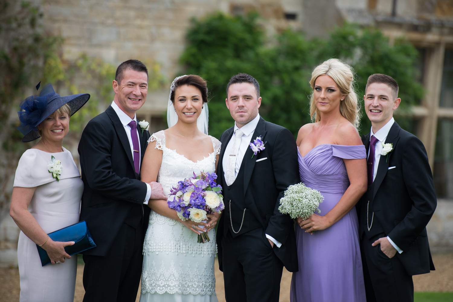 family formal photograph at Rocking Castle Wedding