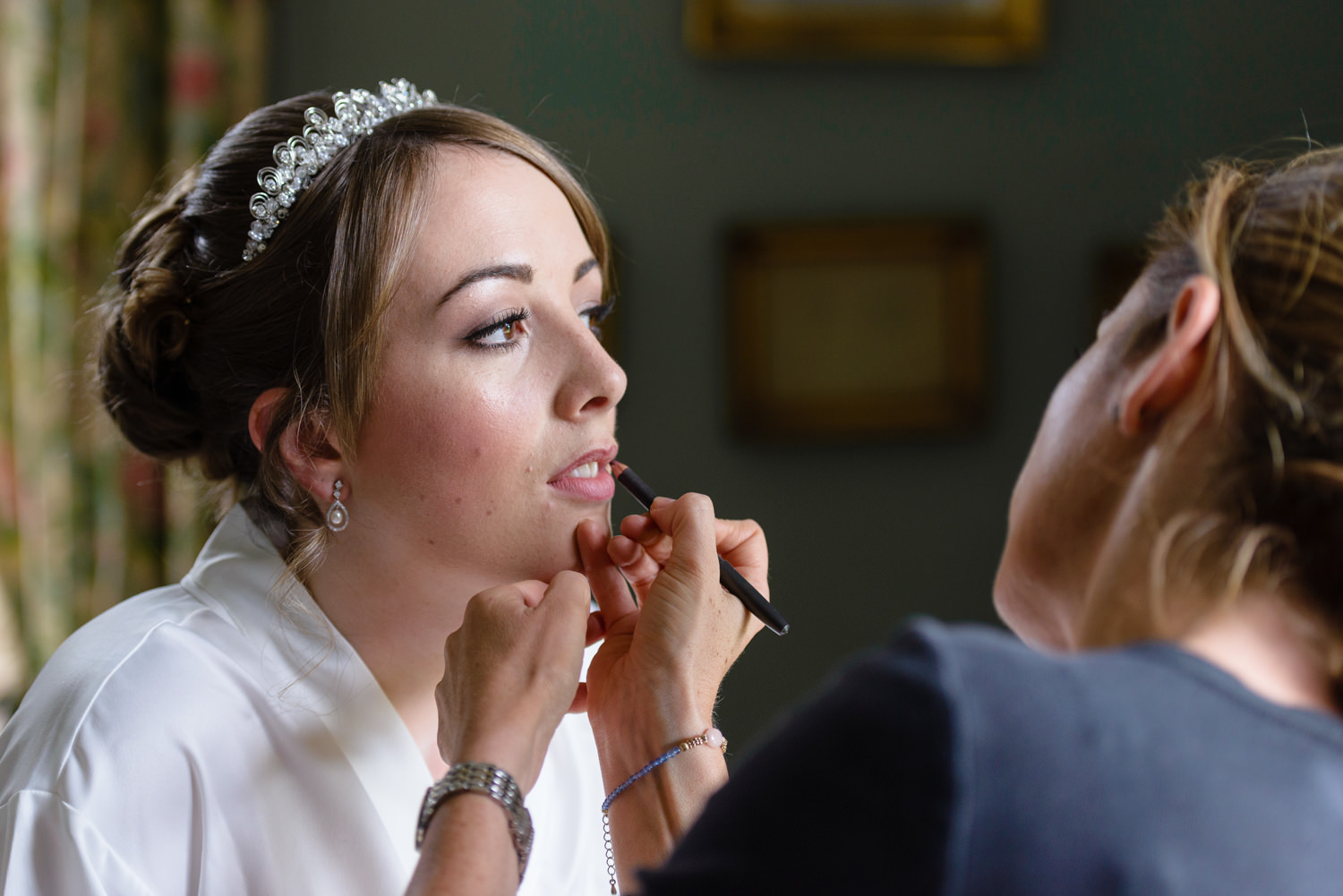 Bridal prep at Langar Hall