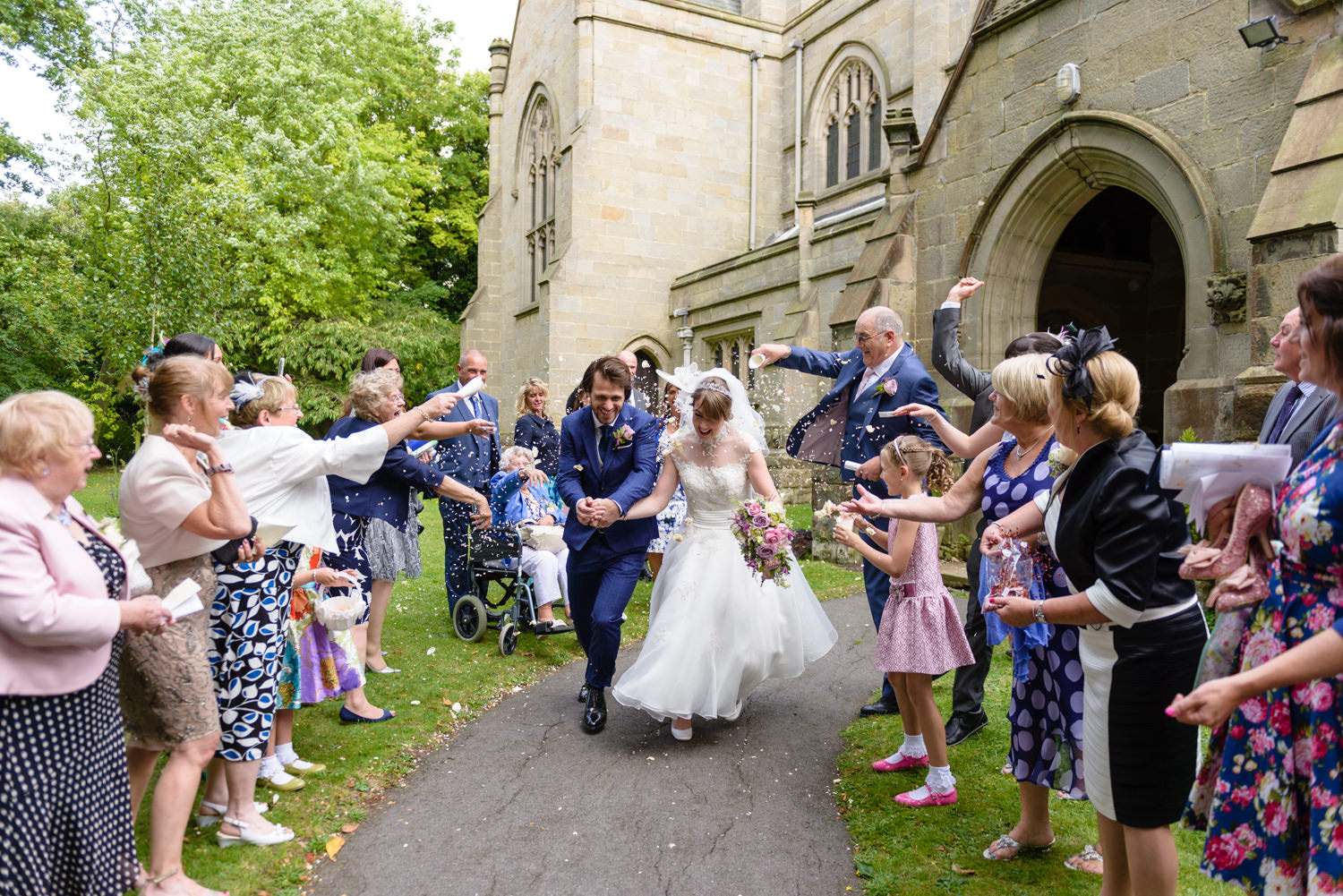 Confetti at Langar Hall wedding