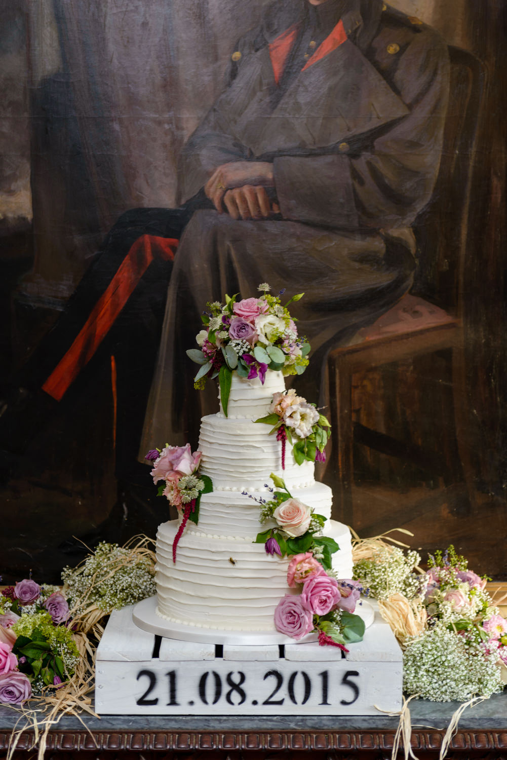 Wedding cake at Langar Hall