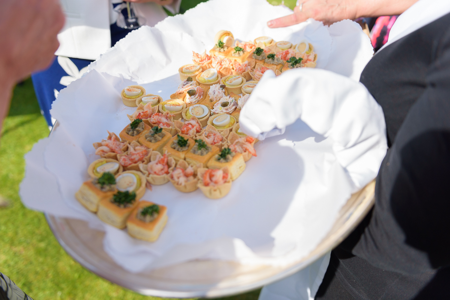 wedding canapes at hassop hall