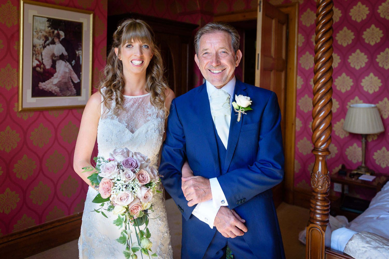 Bride and her father at Callow Hall wedding