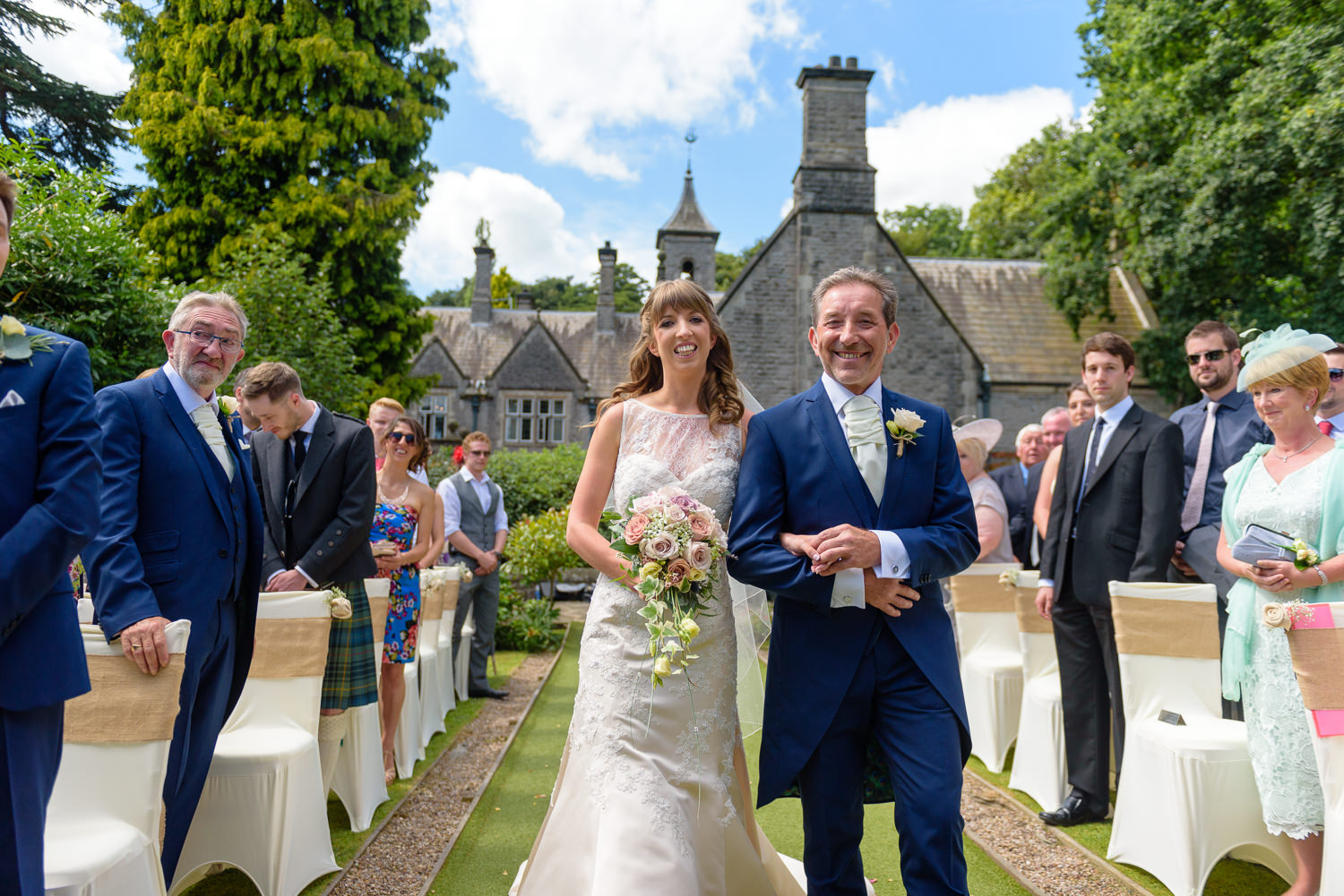 Outdoor wedding ceremony at Callow Hall